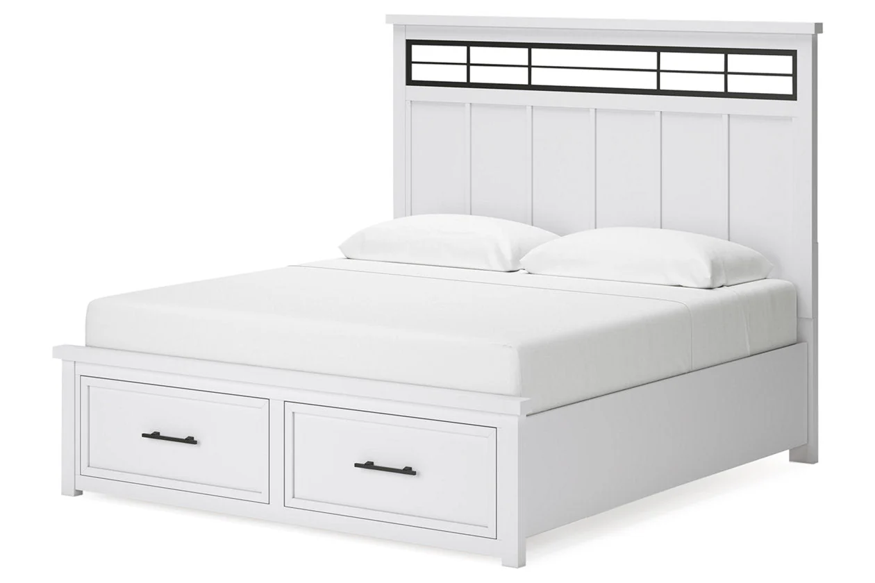 Ashbryn White/Natural King Storage Platform Bed - Image 3