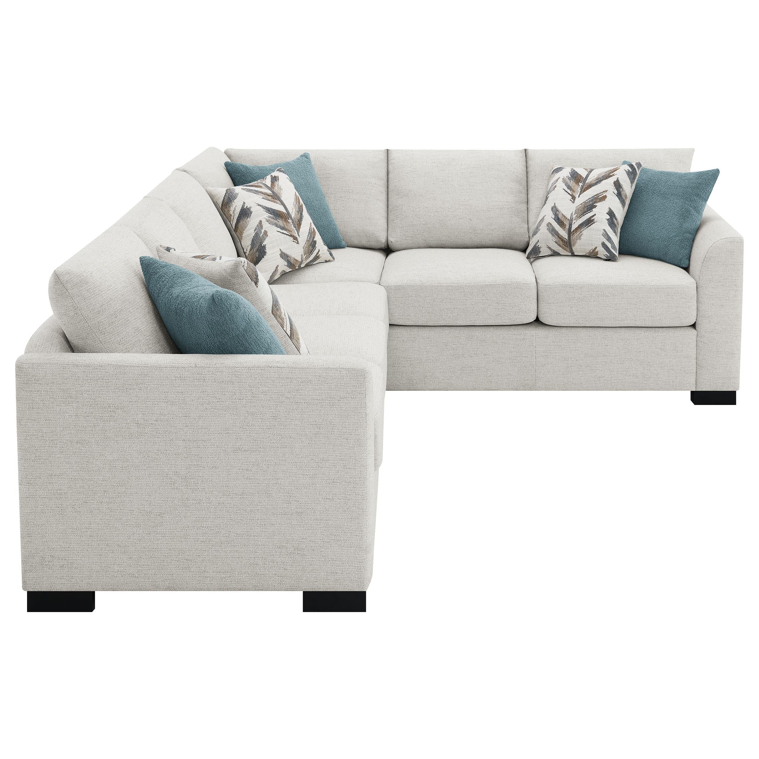Ashford Greige Chenille Upholstered Sleeper Sectional Sofa - Image 13