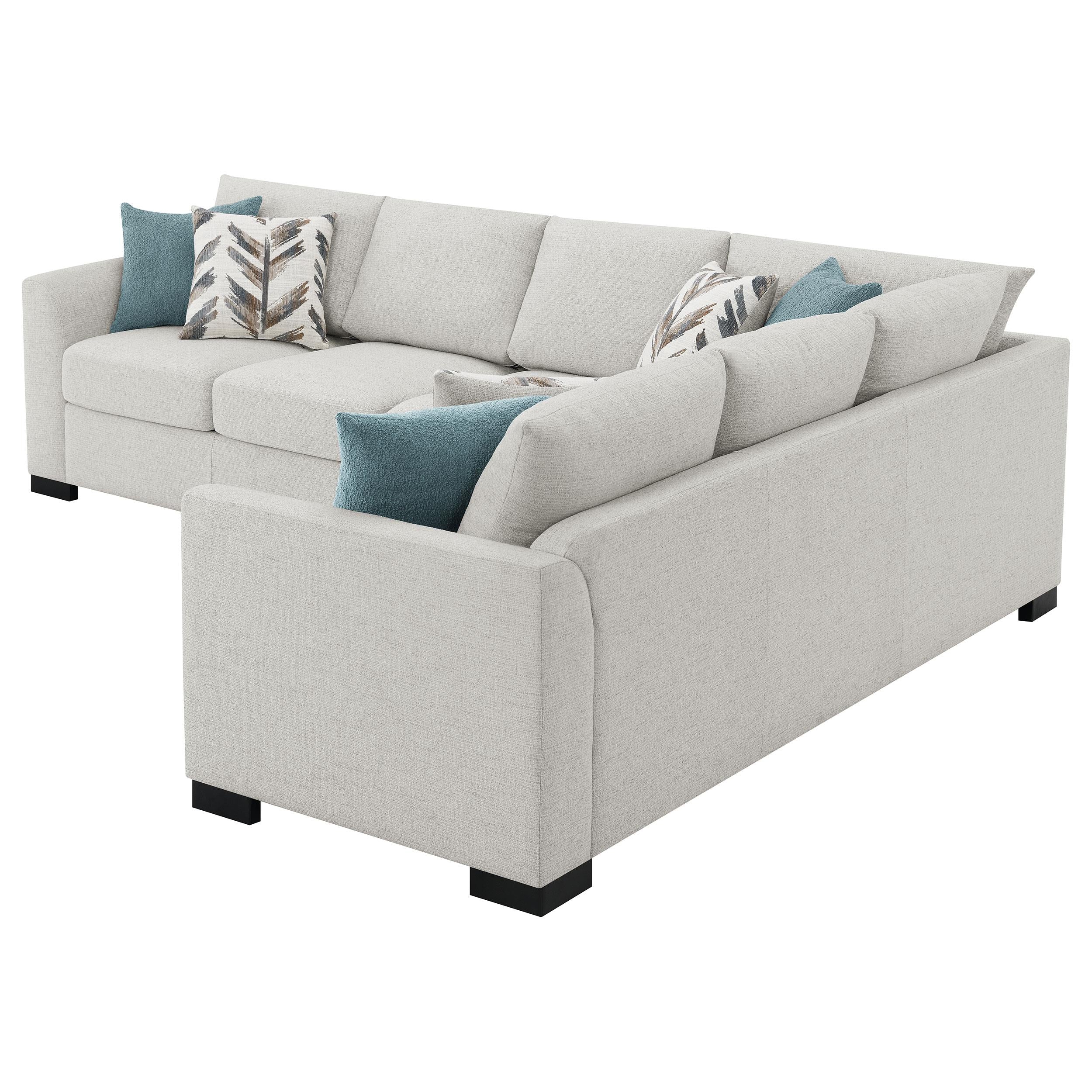 Ashford Greige Chenille Upholstered Sleeper Sectional Sofa - Image 7