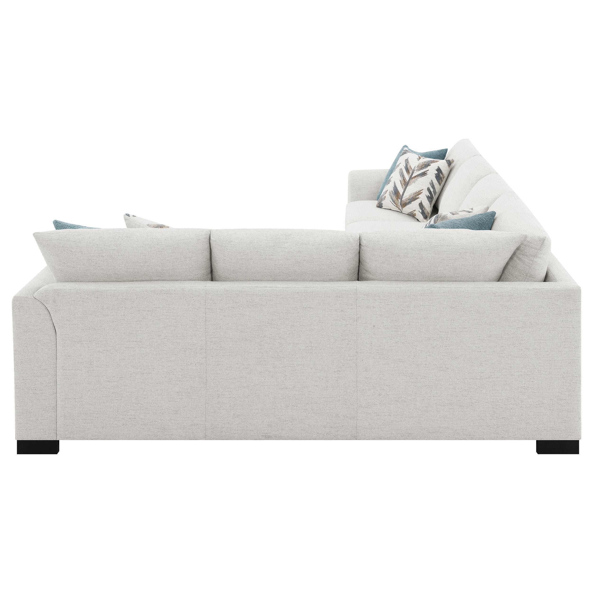 Ashford Greige Chenille Upholstered Sleeper Sectional Sofa - Image 9