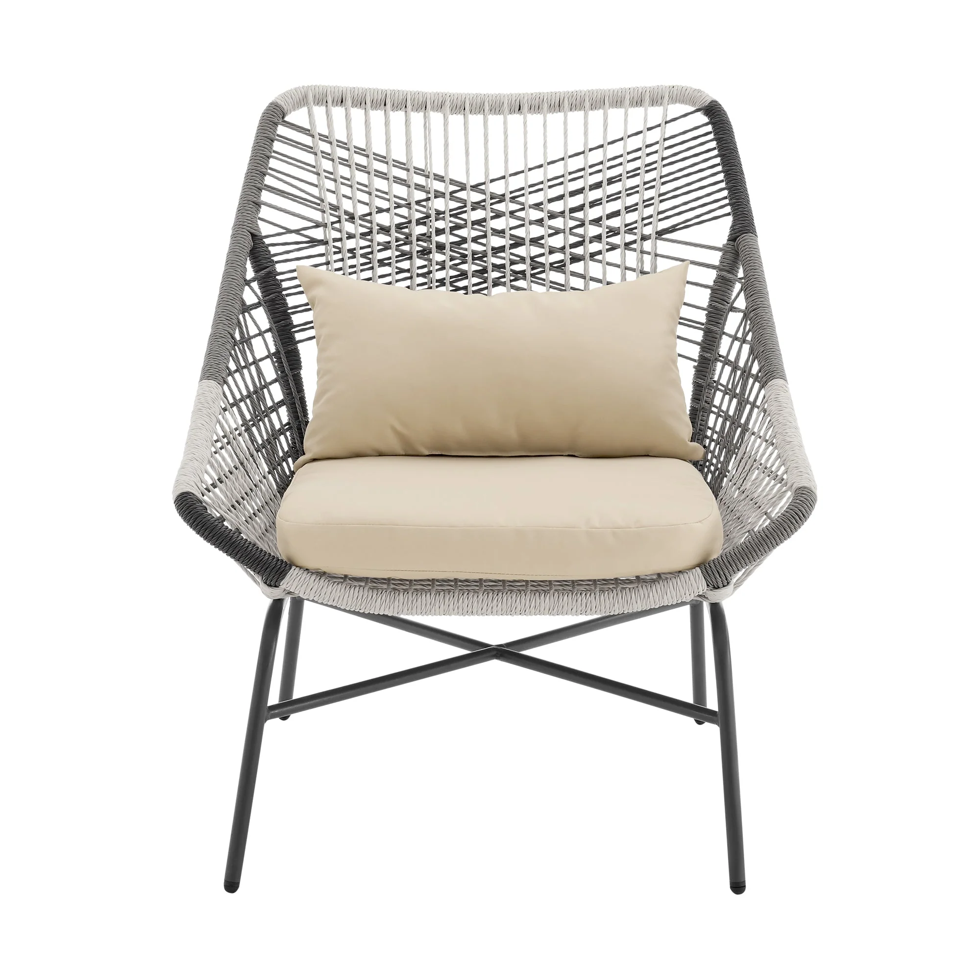 Ashland 3-Piece Patio Conversation Set with Foot Ottomans in Cream - Image 10