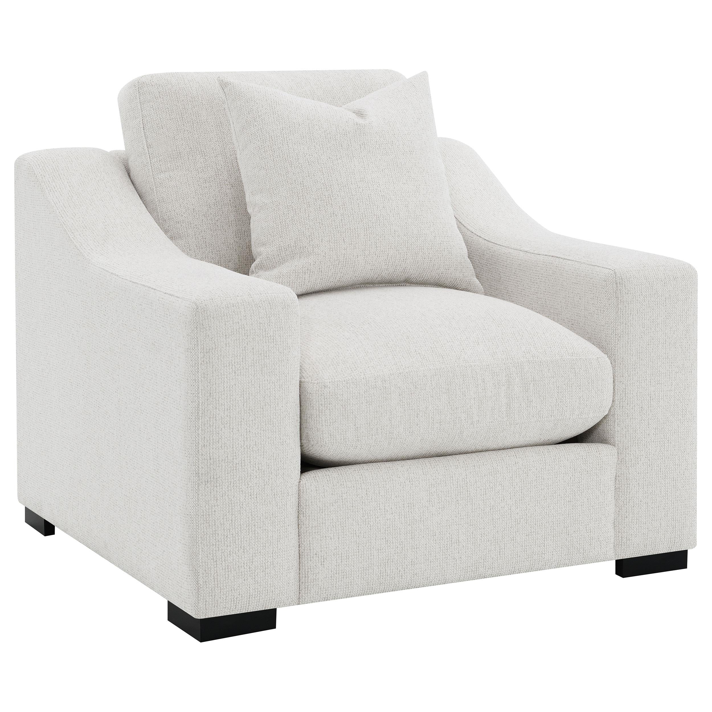 Ashlyn Sand Fabric Upholstered Track Arm Accent Chair