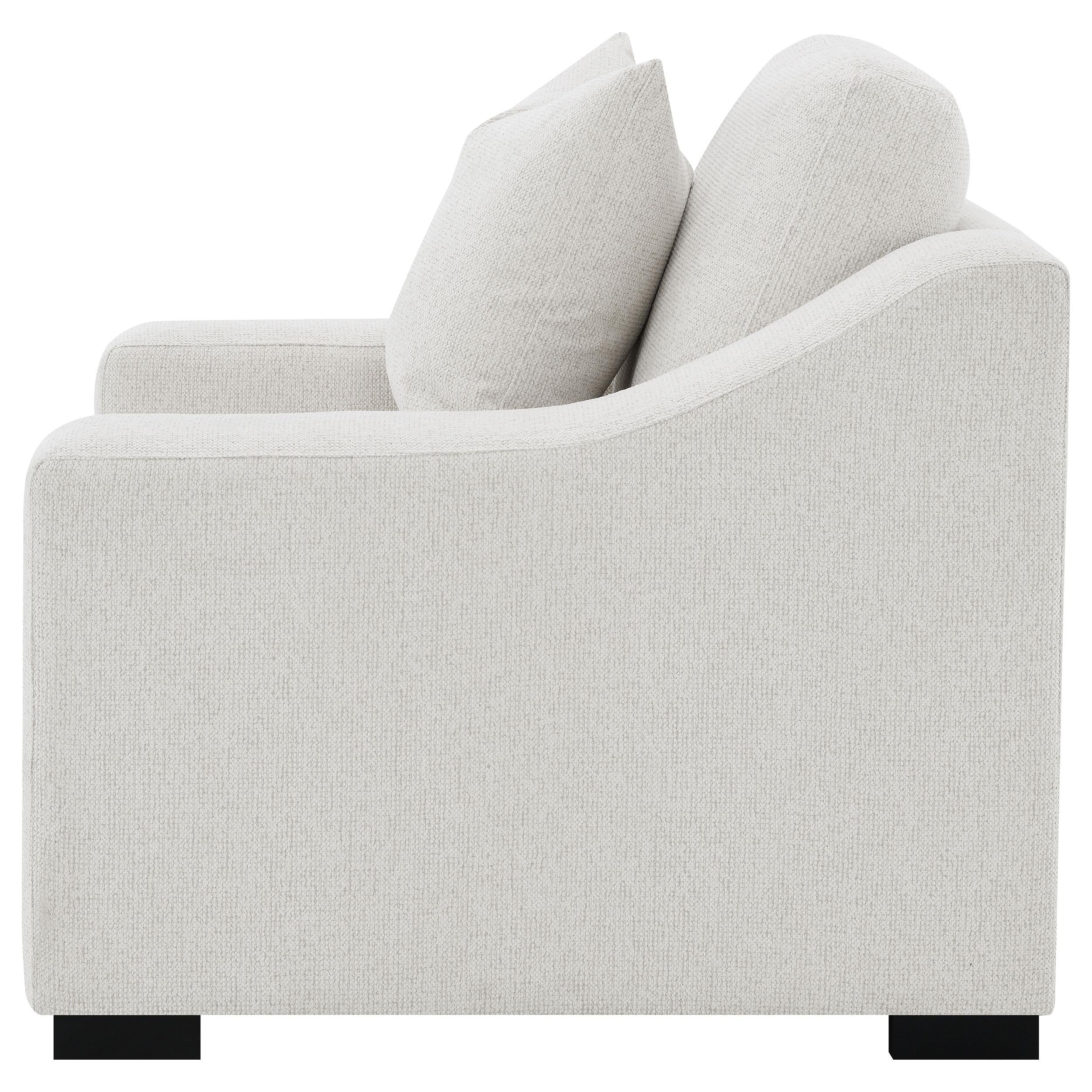 Ashlyn Sand Fabric Upholstered Track Arm Accent Chair - Image 4