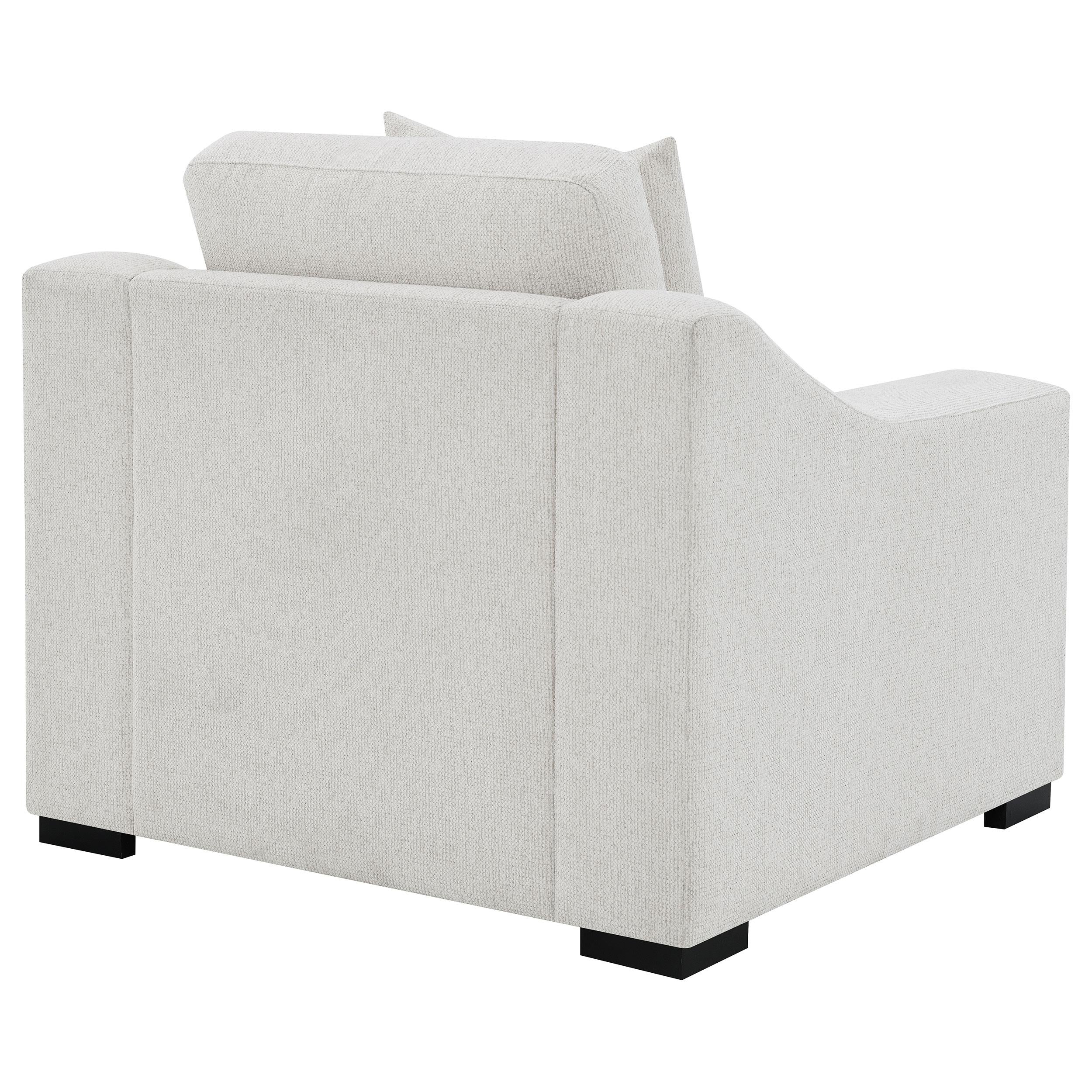 Ashlyn Sand Fabric Upholstered Track Arm Accent Chair - Image 6
