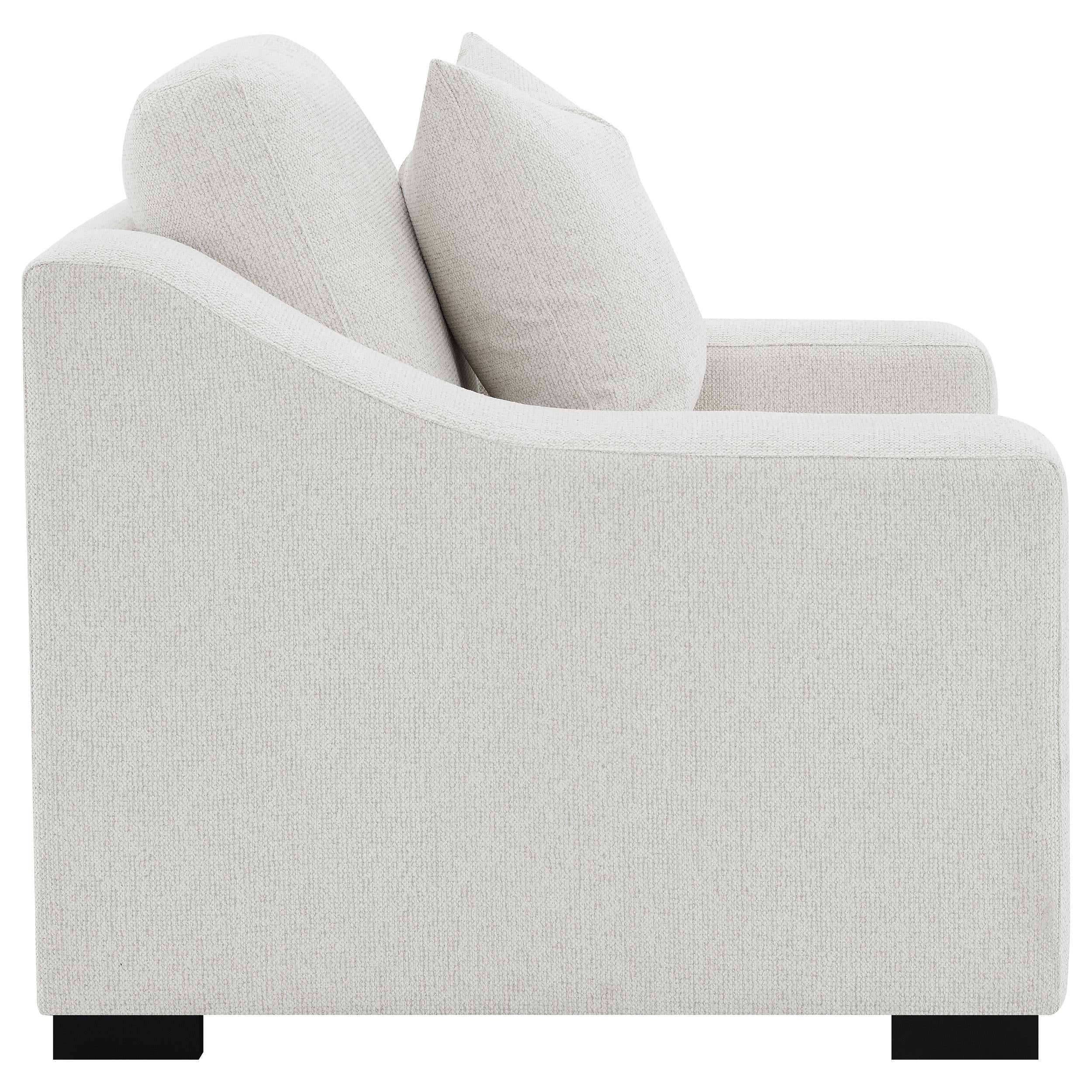 Ashlyn Sand Fabric Upholstered Track Arm Accent Chair - Image 7