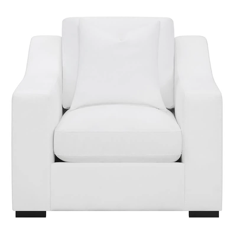 Ashlyn White Upholstered Sloped Arms Living Room Set - Image 6