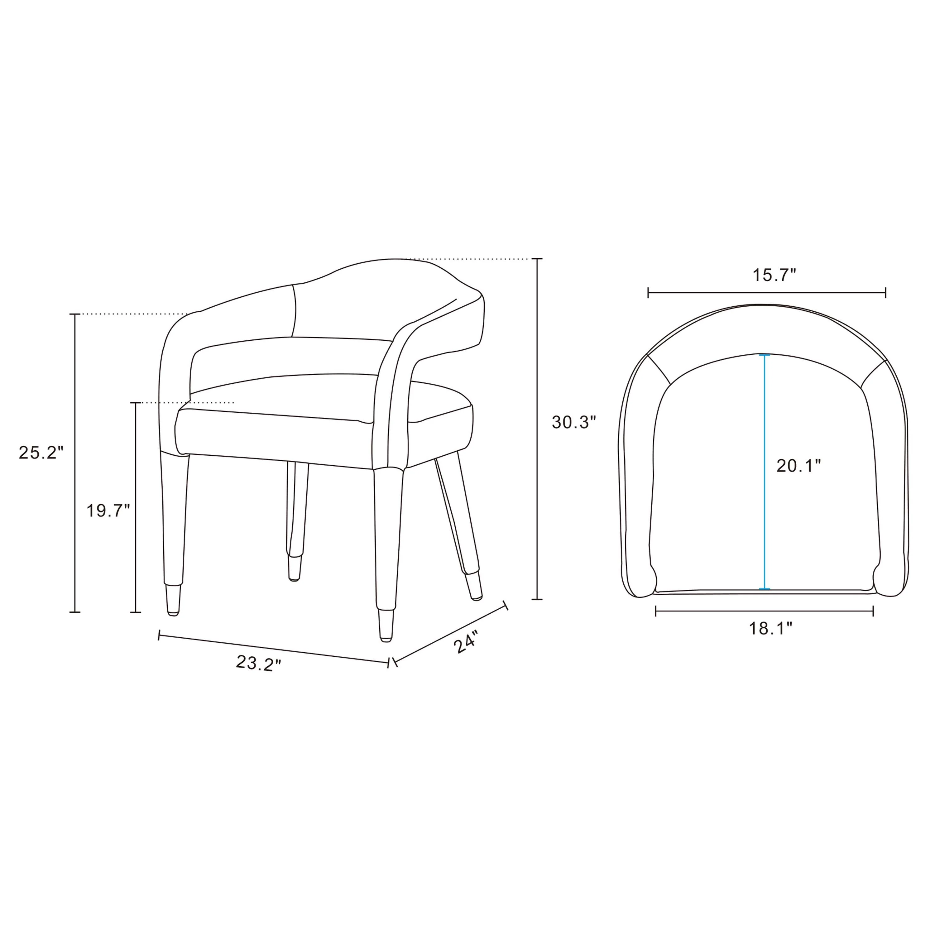 Aspen Dining Armchair in Silver Lining - Image 3