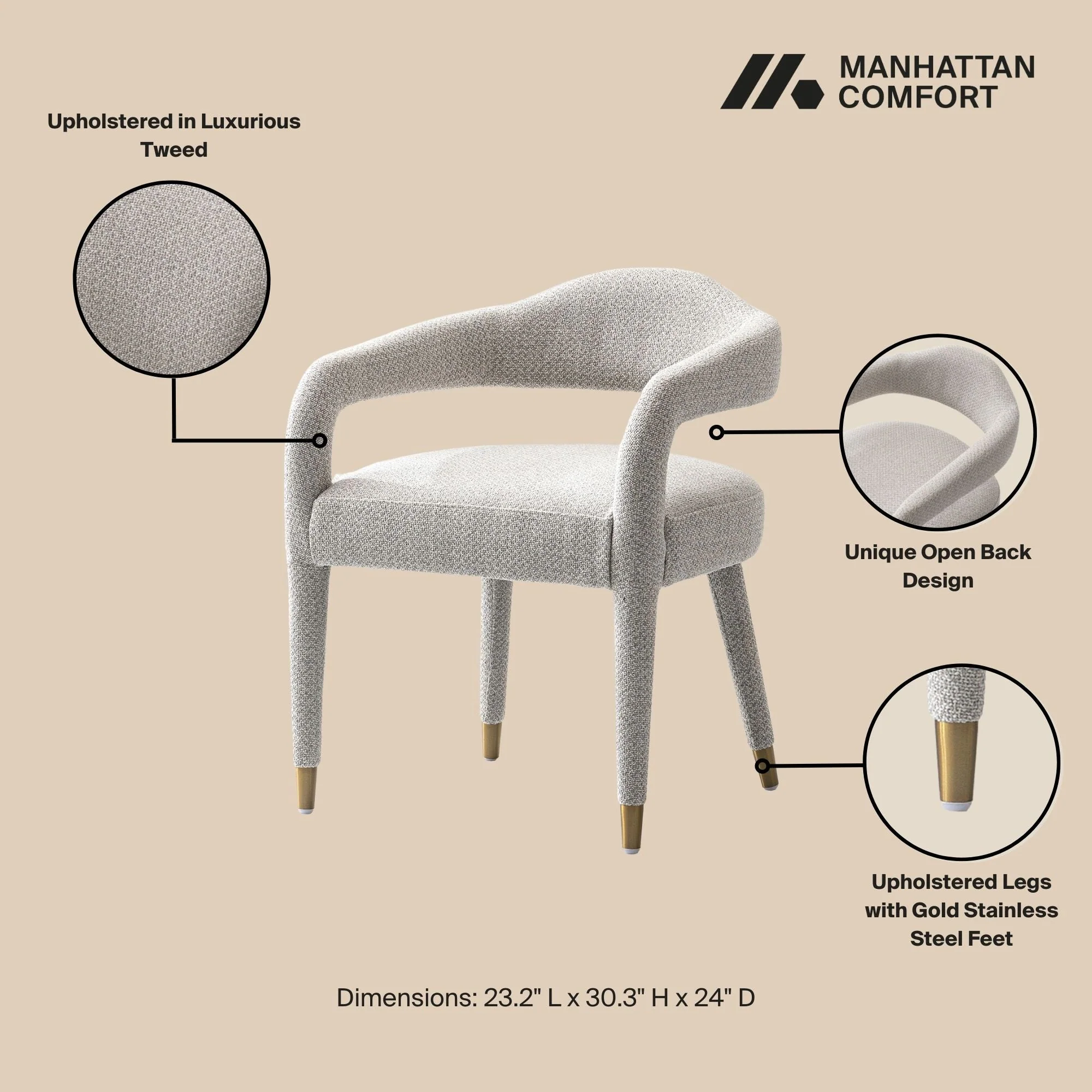 Aspen Dining Armchairs in Silver Lining (set of 2) - Image 4