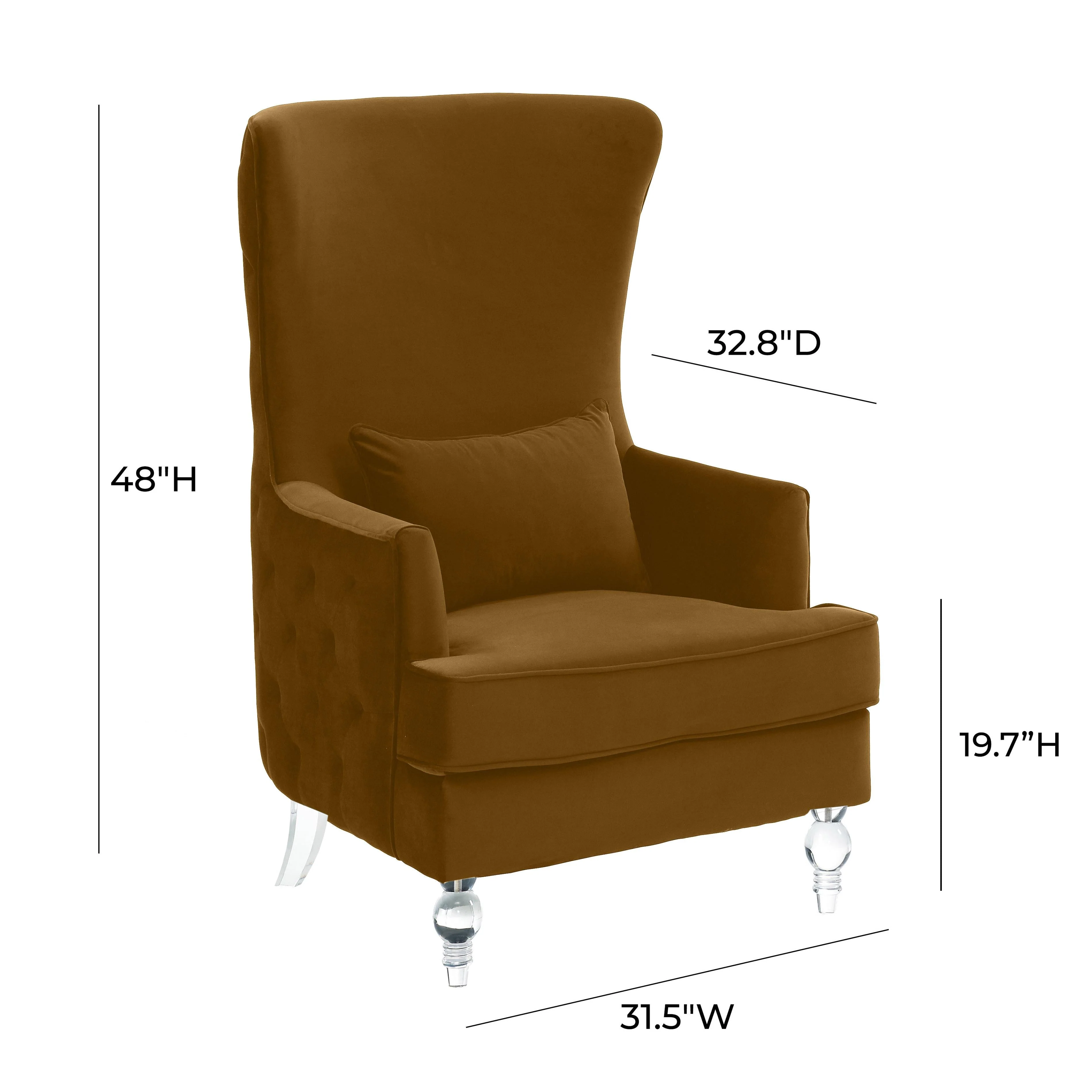 Aubree Velvet Chair with Acrylic Legs - Image 8