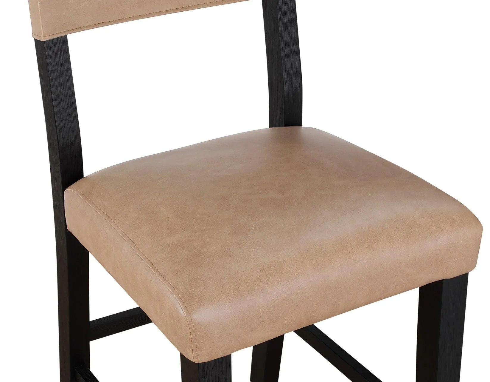 Aubrey 24″ Black Counter Chair with Camel Vegan Leather - Image 11