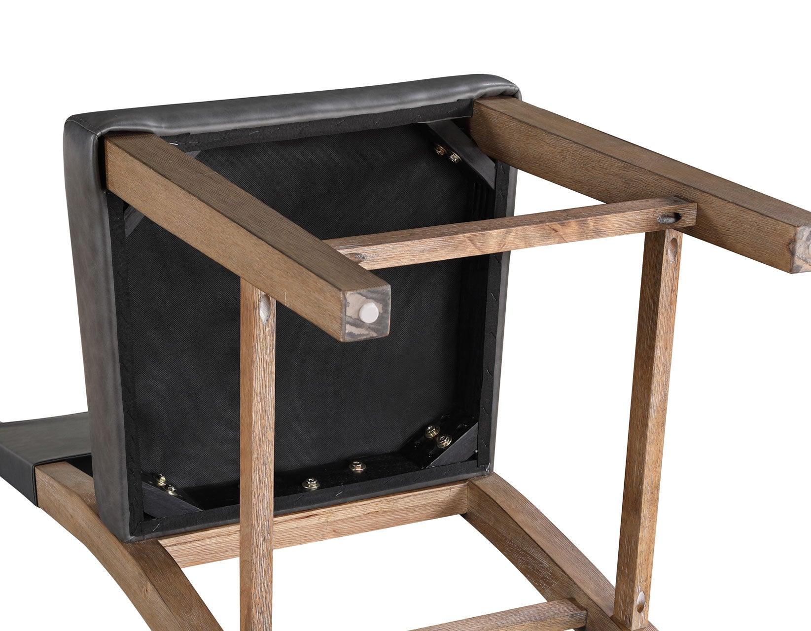 Aubrey 24″ Driftwood Counter Chair with Gray Vegan Leather - Image 9