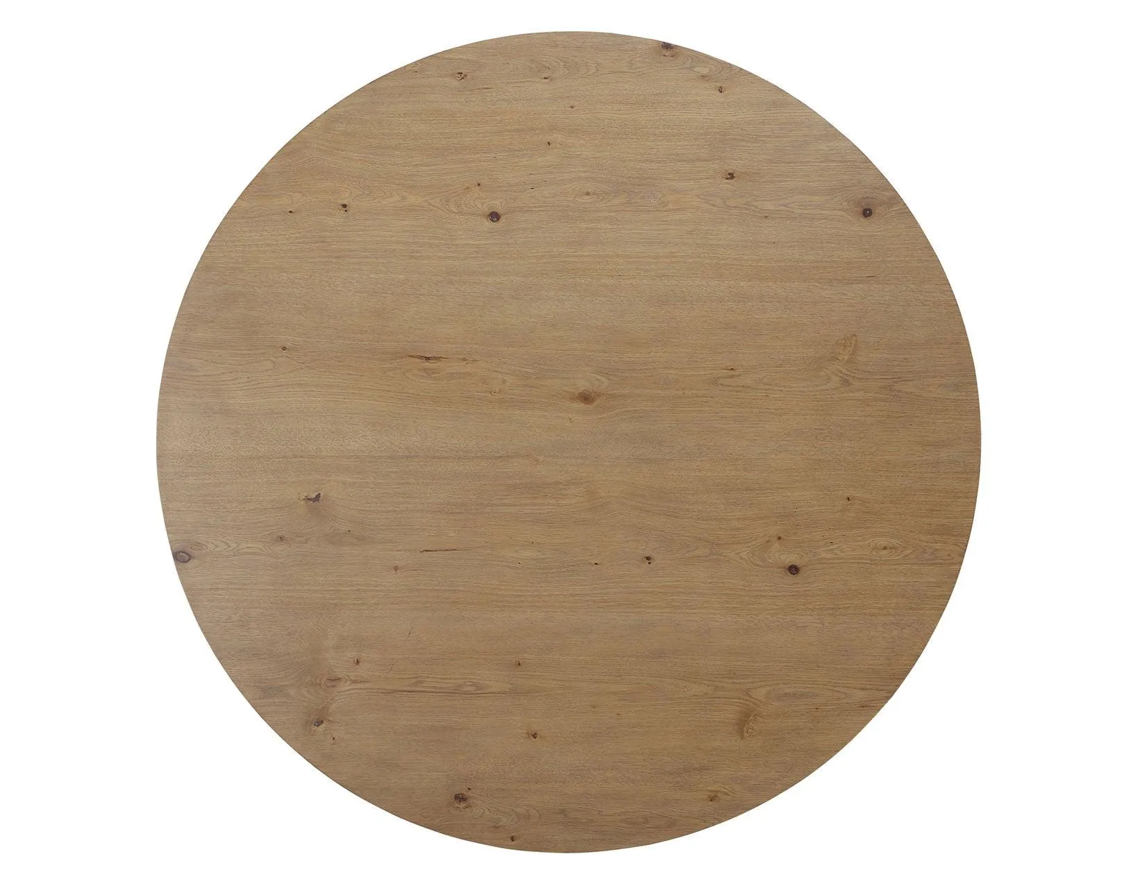 Aubrey 54″ Round Dining Table, Driftwood with Black Stretchers - Image 7