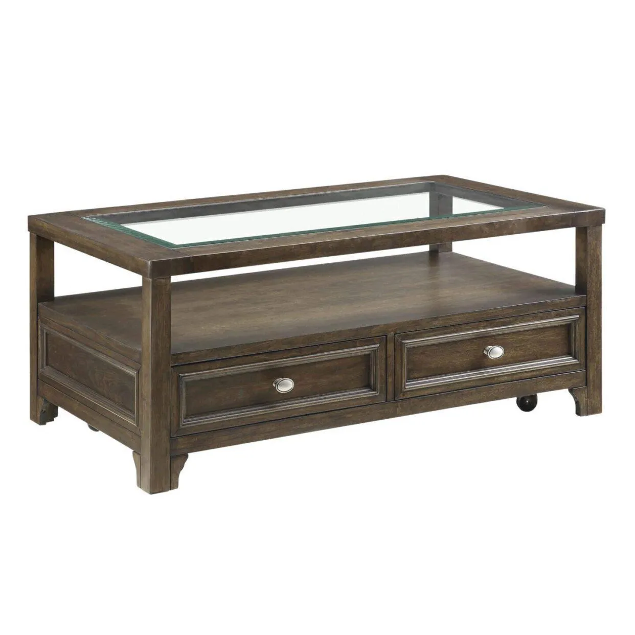 Auburn Transitional Charcoal Brown Wood Cocktail Table - Image 3