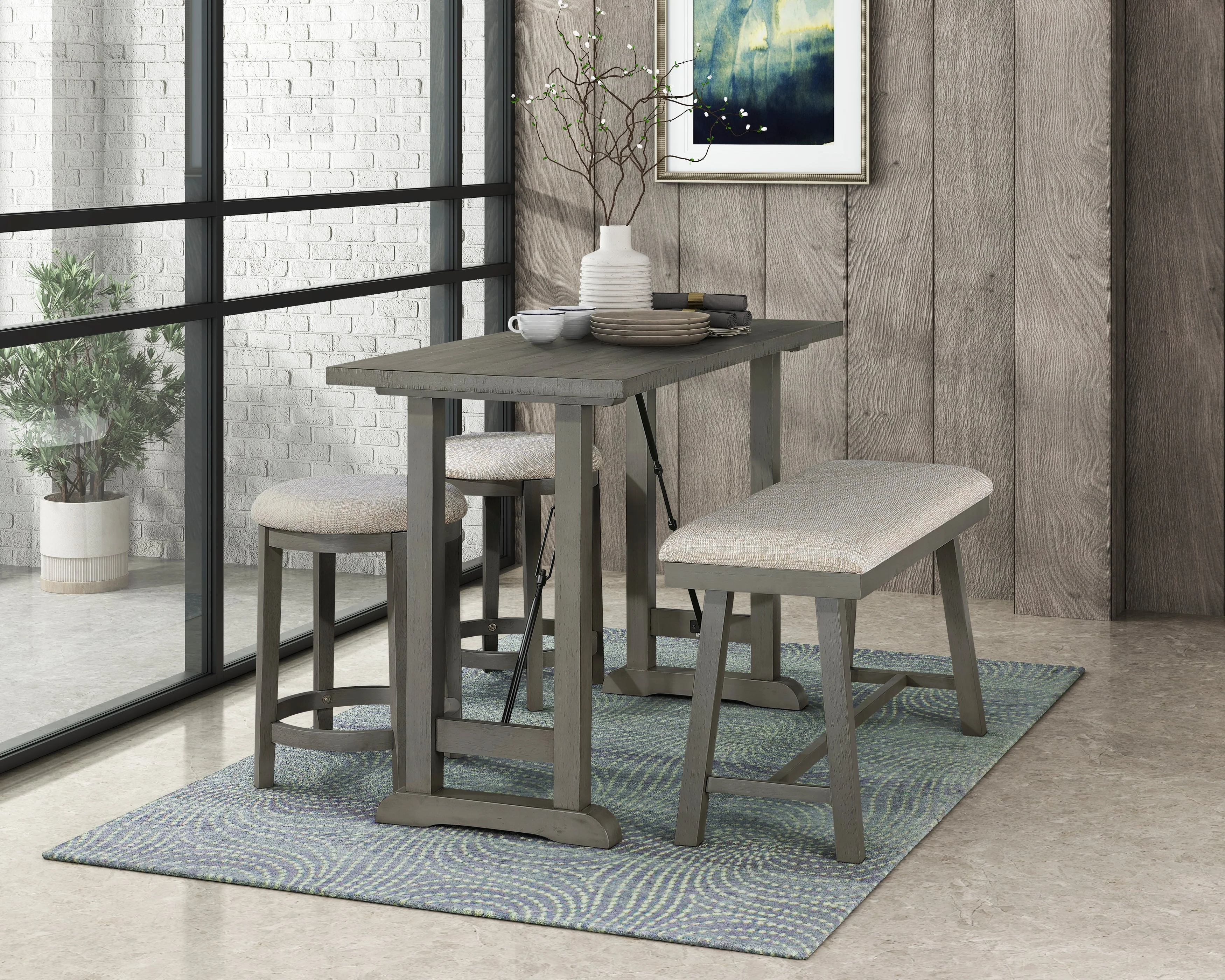 Auburndale Light Gray Counter Height Set