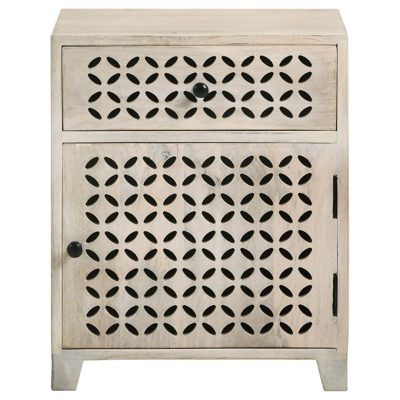 August White Washed 1-Door Accent Cabinet - Image 2