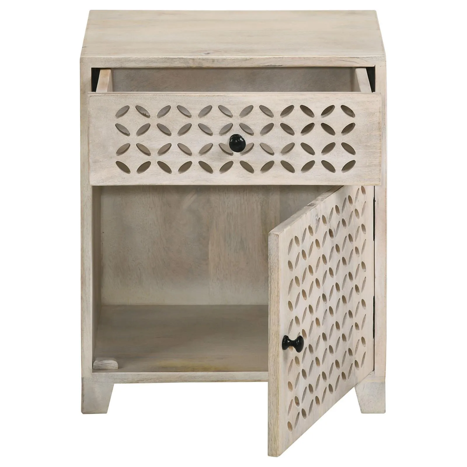 August White Washed 1-Door Accent Cabinet - Image 5