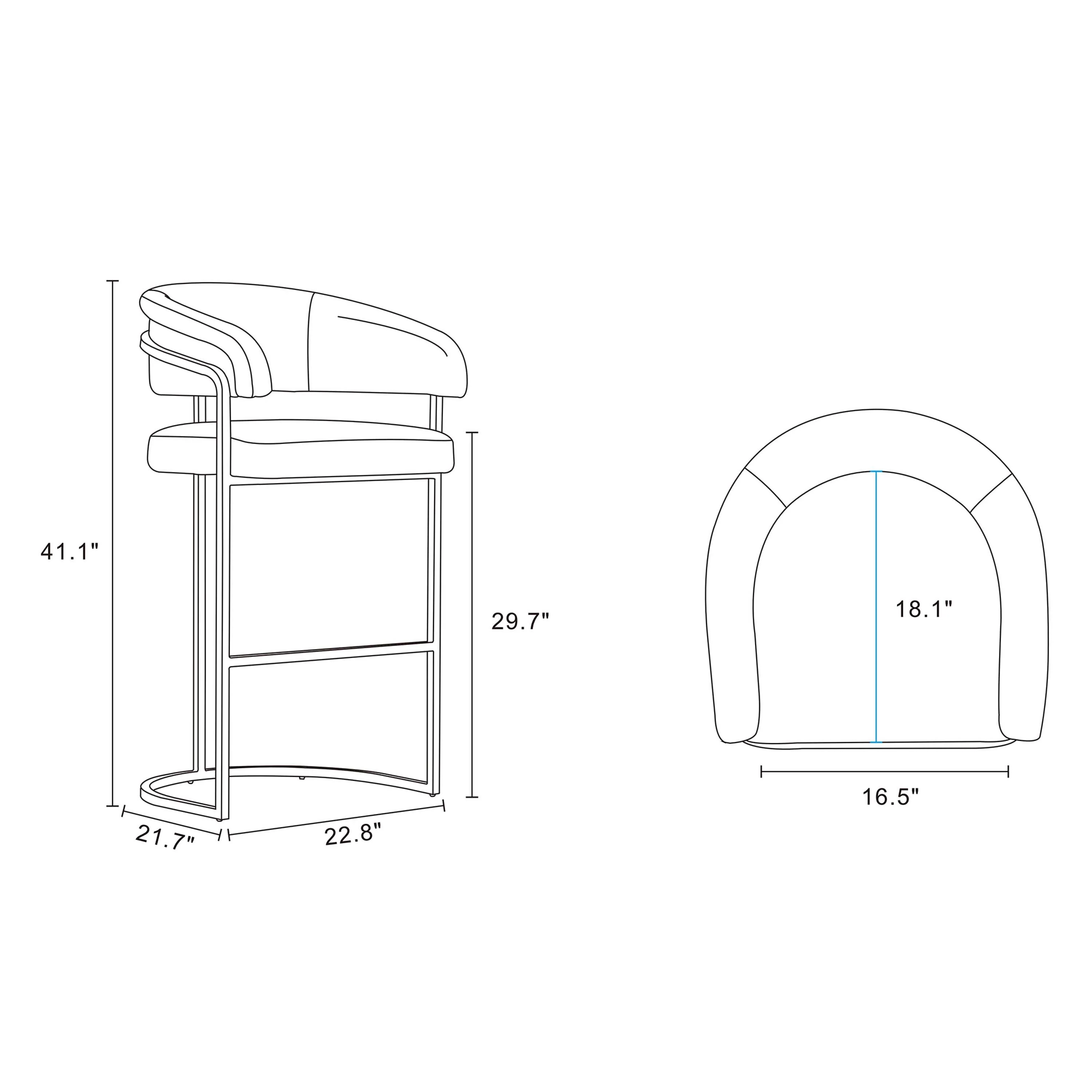 Augusta Barstool in Light Grey (set of 2) - Image 3