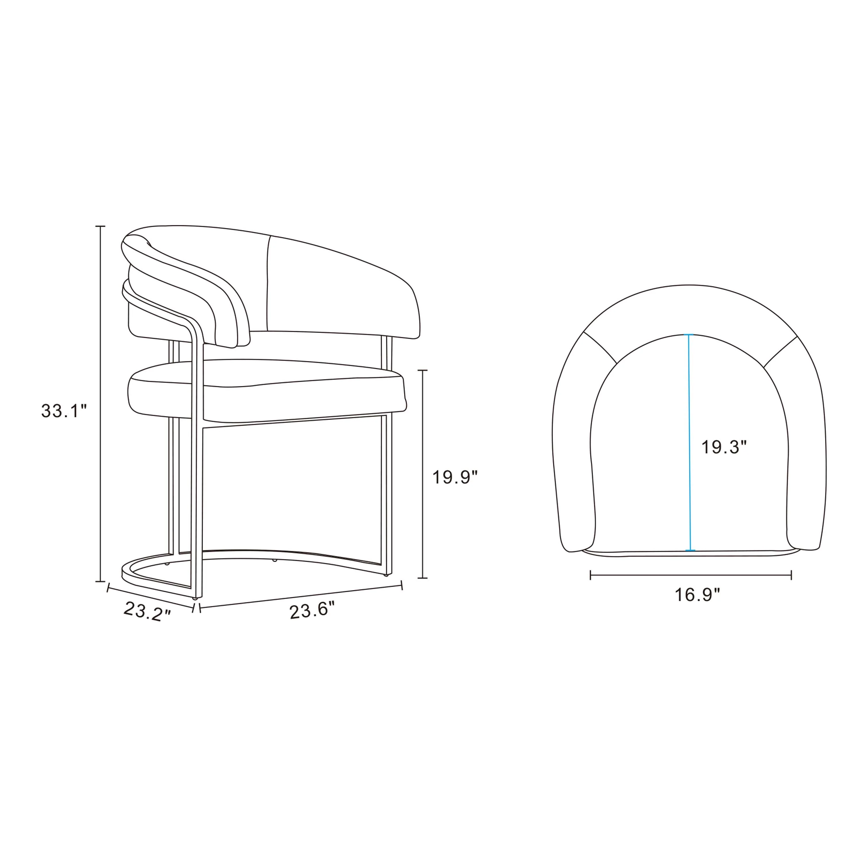 Augusta Dining Chair in Light Grey (set of 2) - Image 3