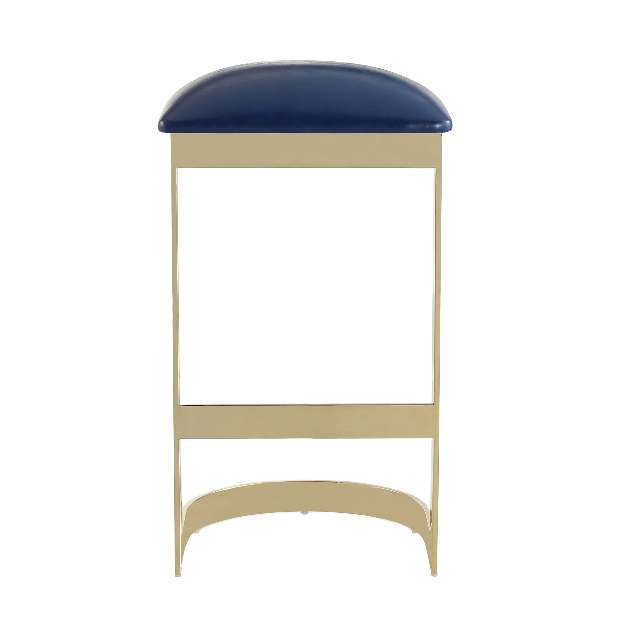 Aura Bar Stool in Blue and Polished Brass (set of 2) - Image 5