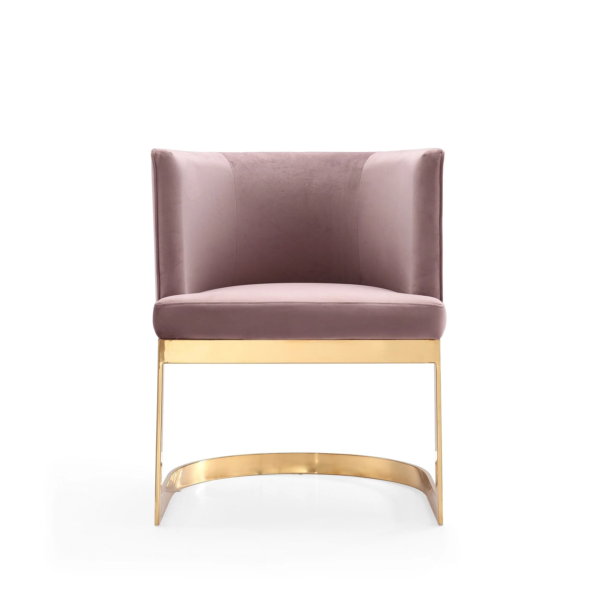 Aura Dining Chair in Blush and Polished Brass - Image 4