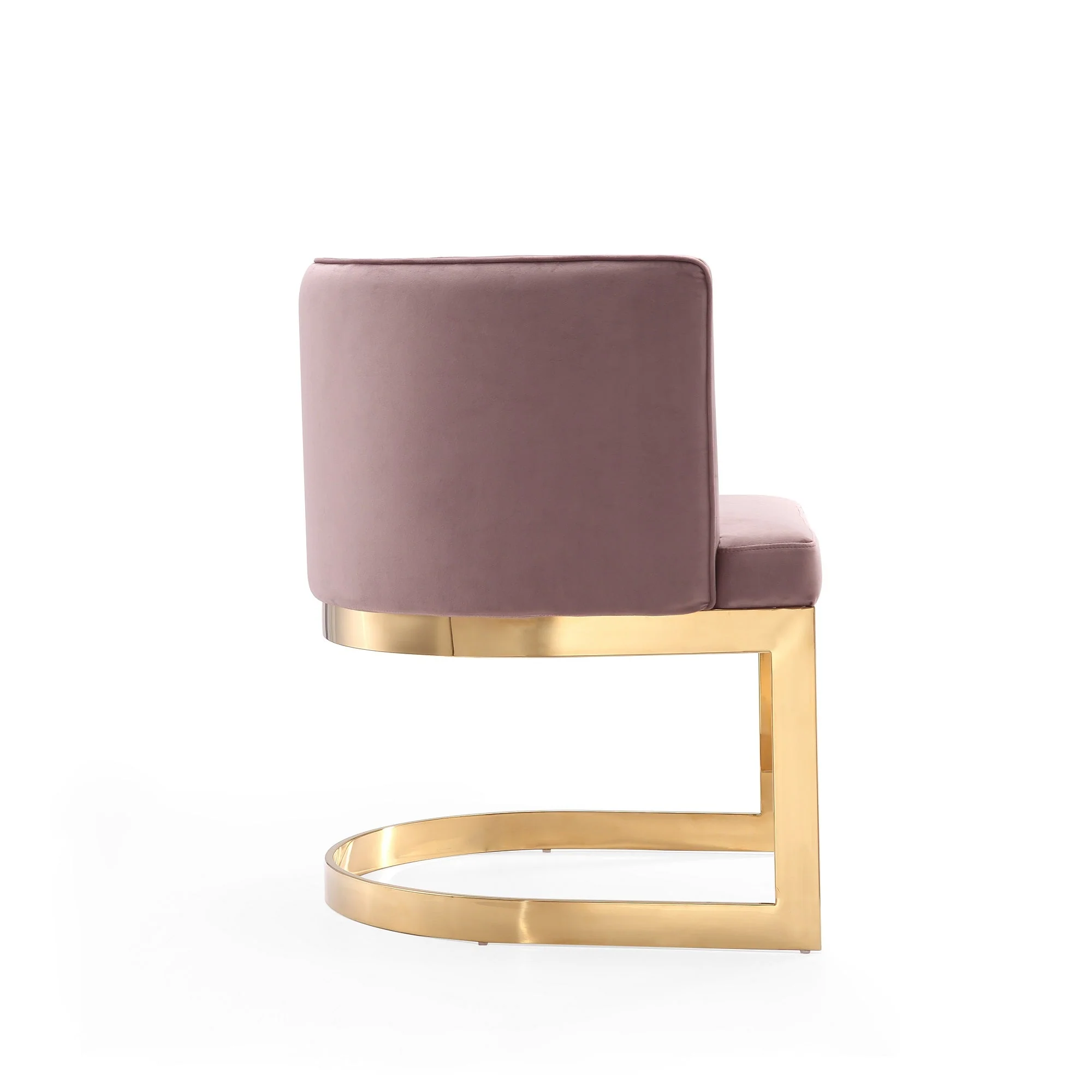Aura Dining Chair in Blush and Polished Brass (set of 2) - Image 6