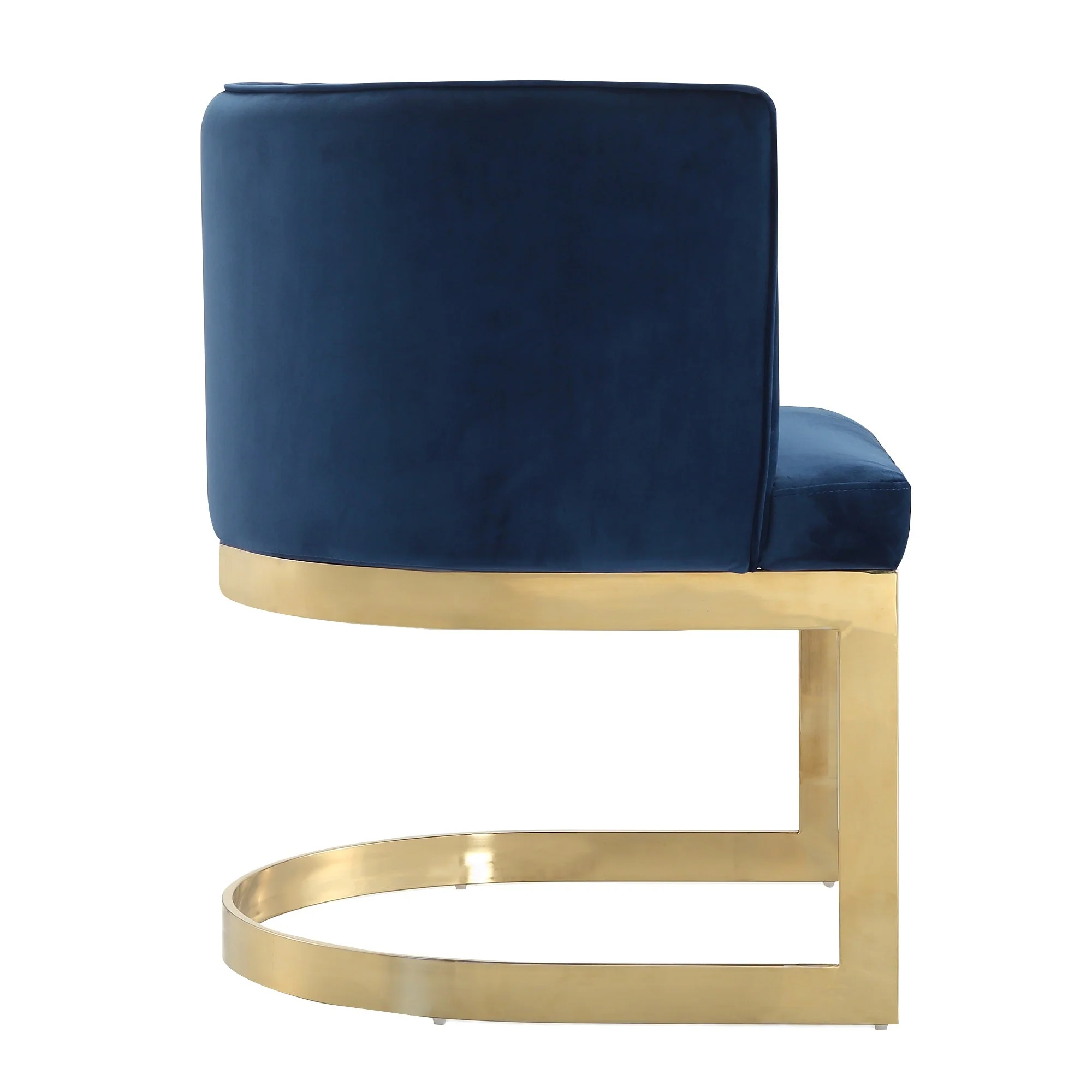 Aura Dining Chair in Royal Blue and Polished Brass - Image 5