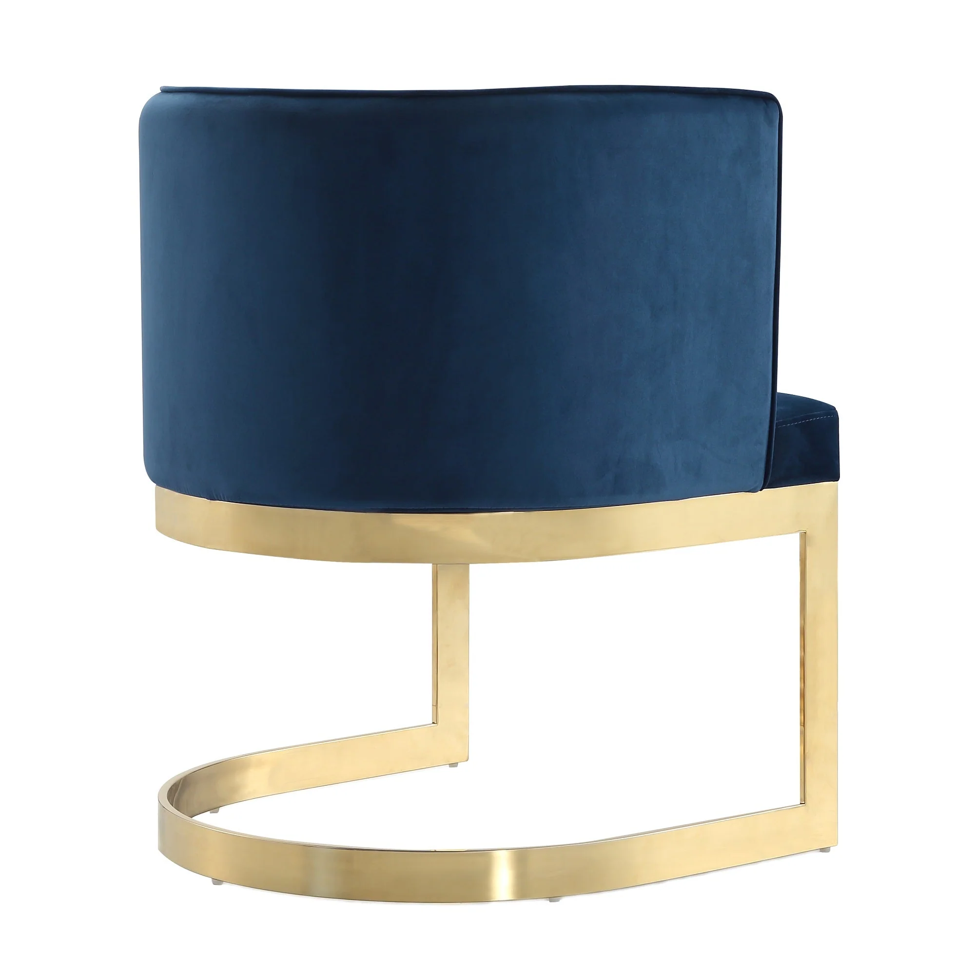 Aura Dining Chair in Royal Blue and Polished Brass - Image 6