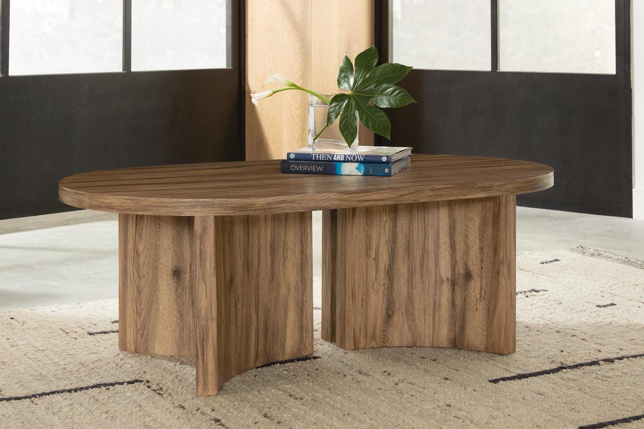 Austanny Warm Brown Coffee Table and 2 End Tables - Image 3