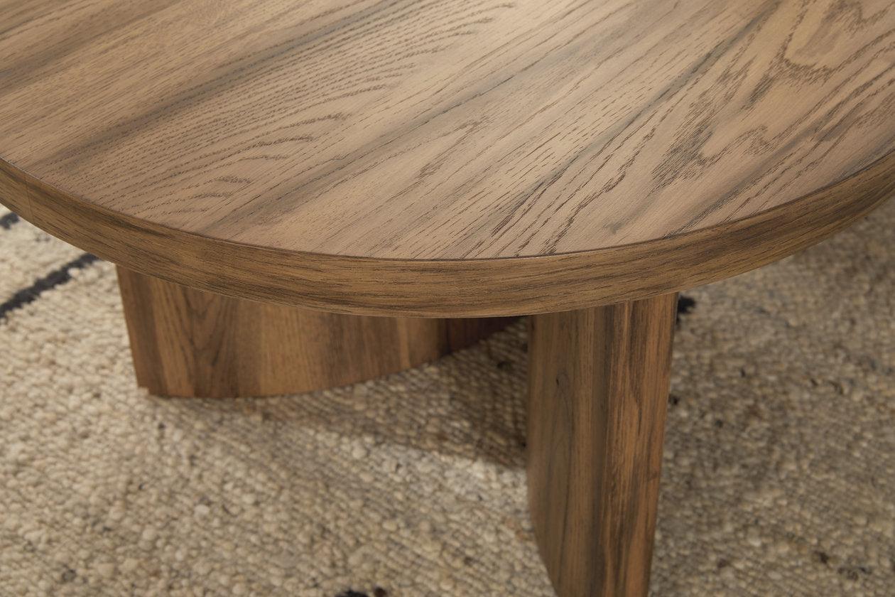 Austanny Warm Brown Coffee Table and 2 End Tables - Image 4
