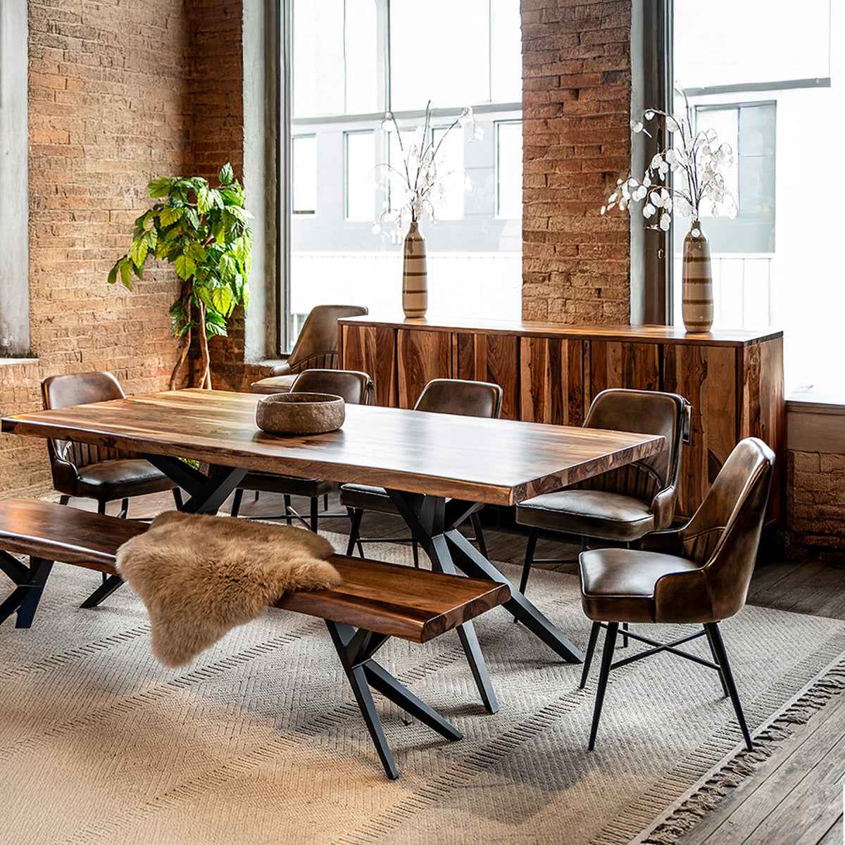 Austin Loft 72" Dining Table in Natural Sheesham - Image 12