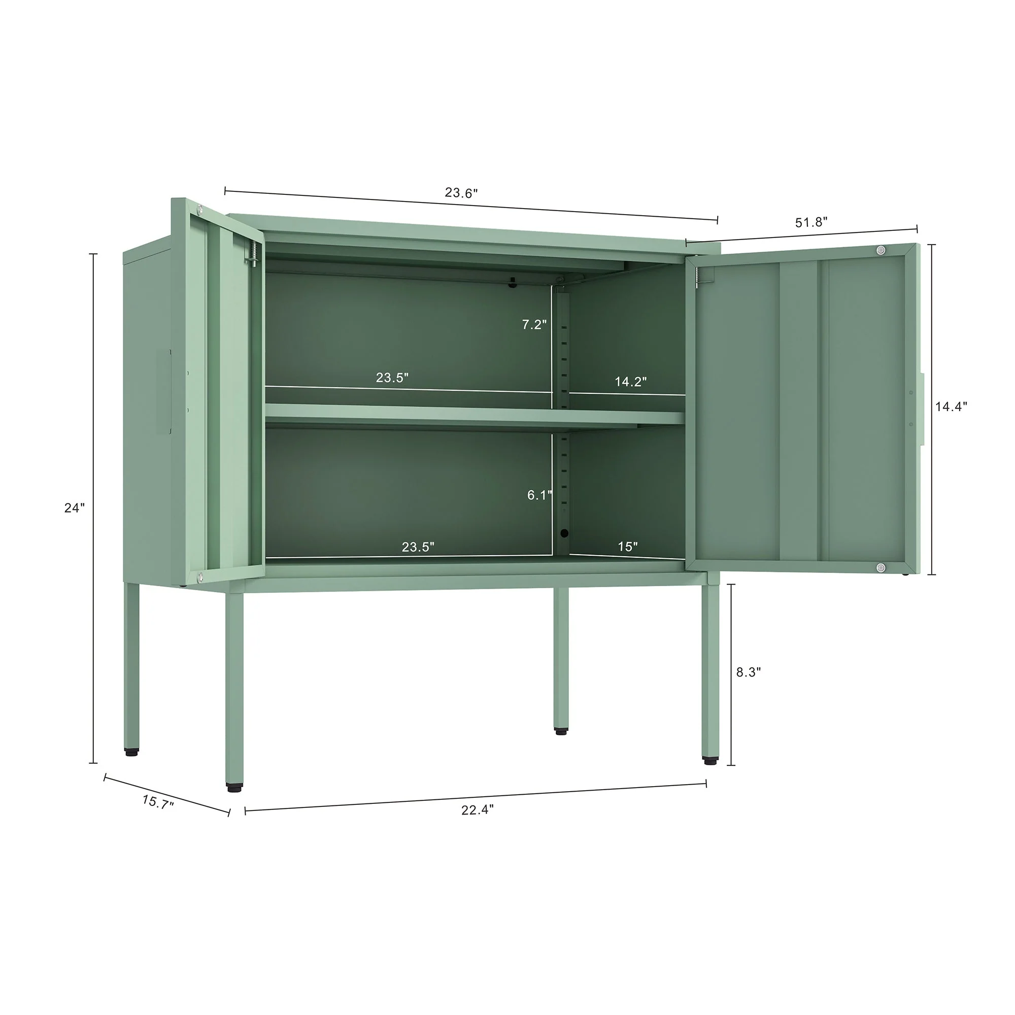 Ava 23.6" Accent Cabinet in Green - Image 3