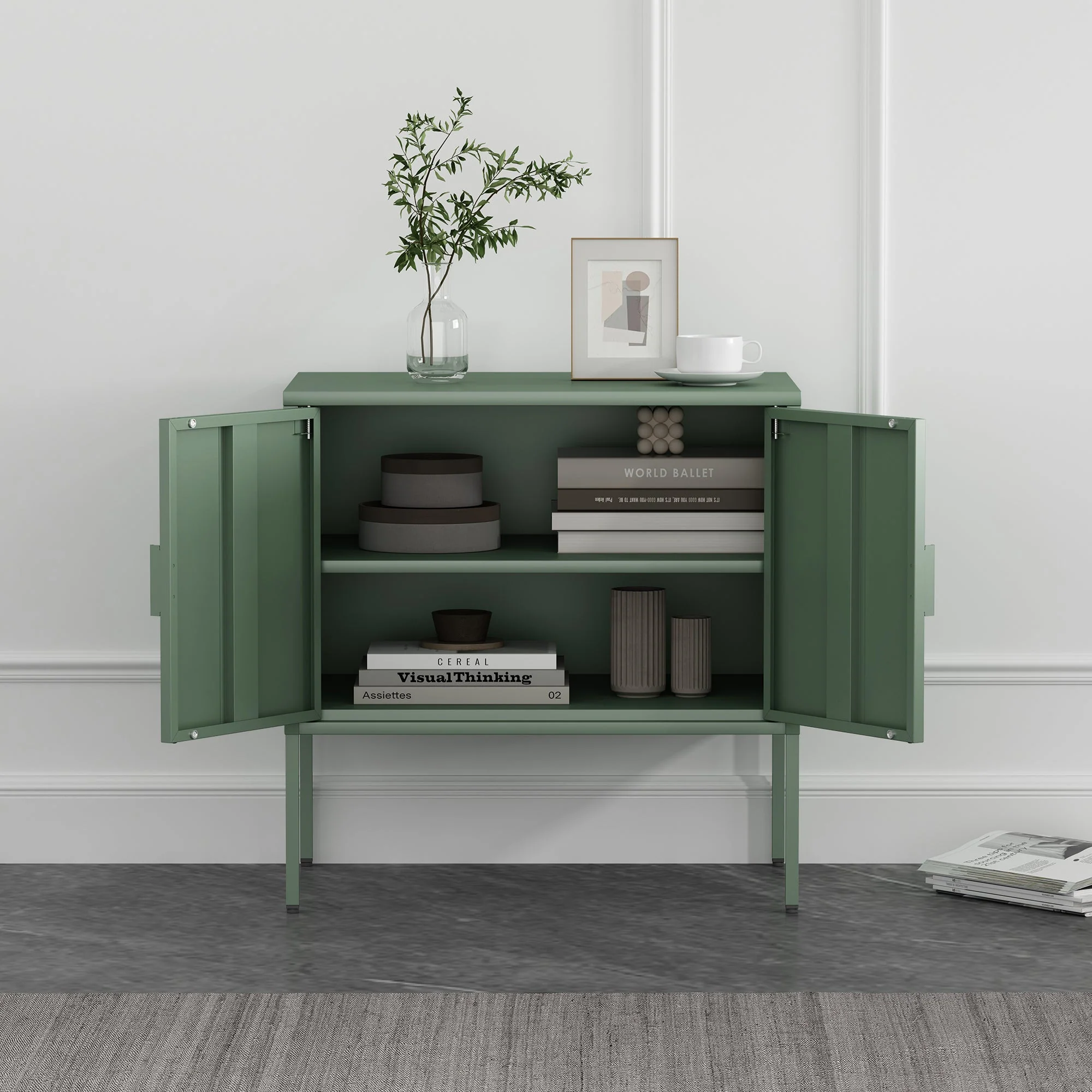 Ava 23.6" Accent Cabinet in Green - Image 5
