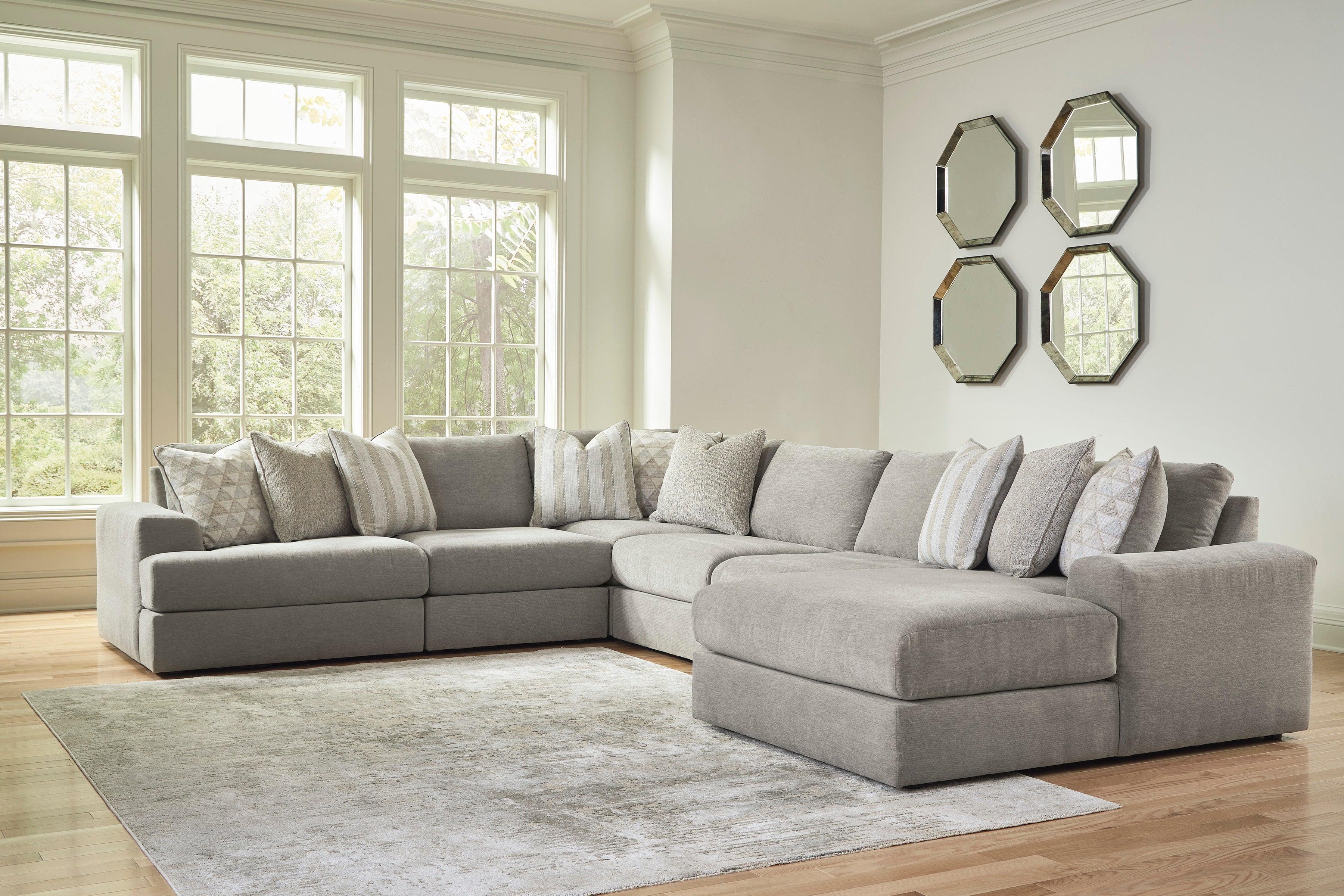 Avaliyah Ash 7-Piece Right Arm Facing (RAF) Chaise Sectional