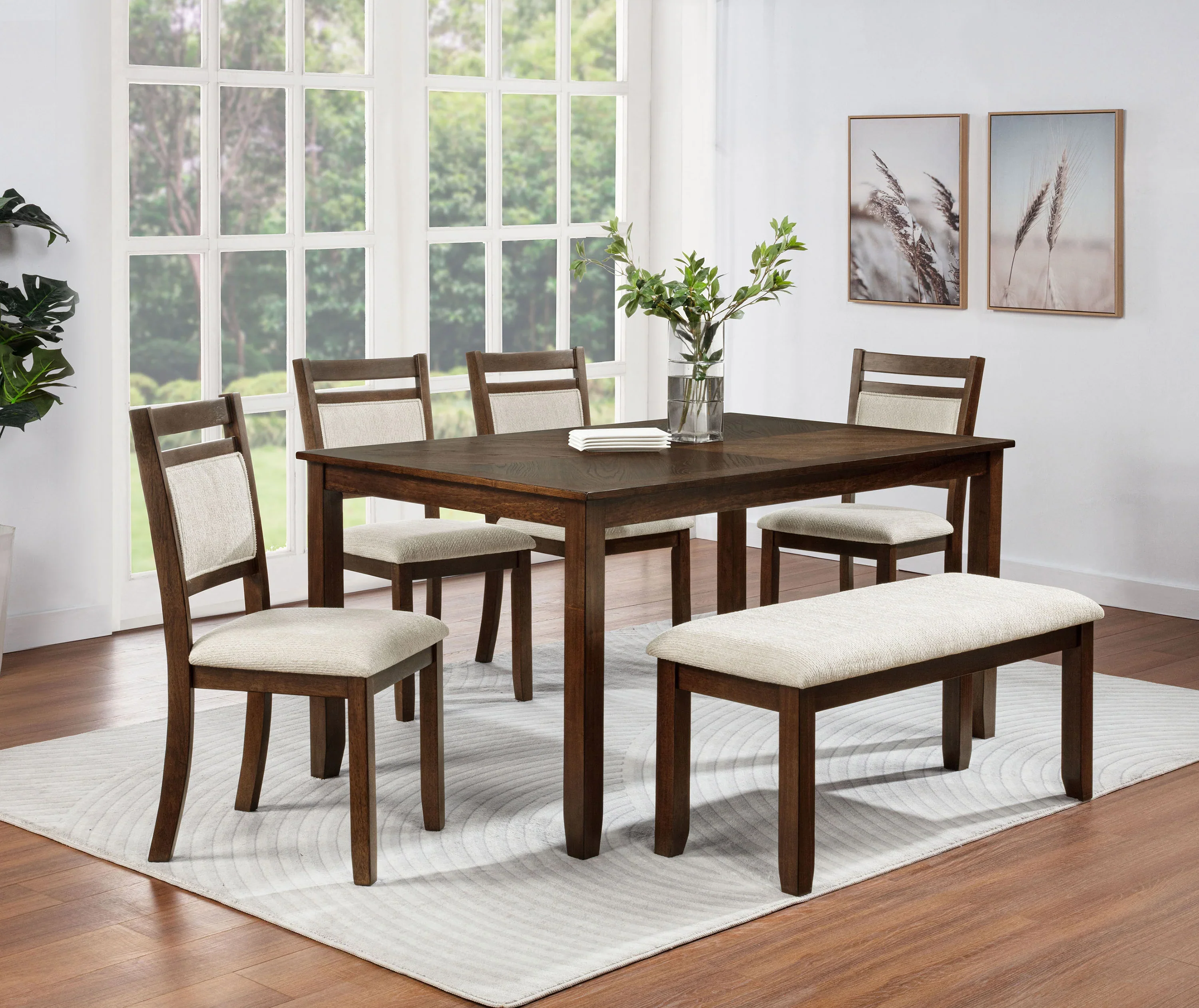 Avasa Brown/Beige 6-Piece Dining Room Set