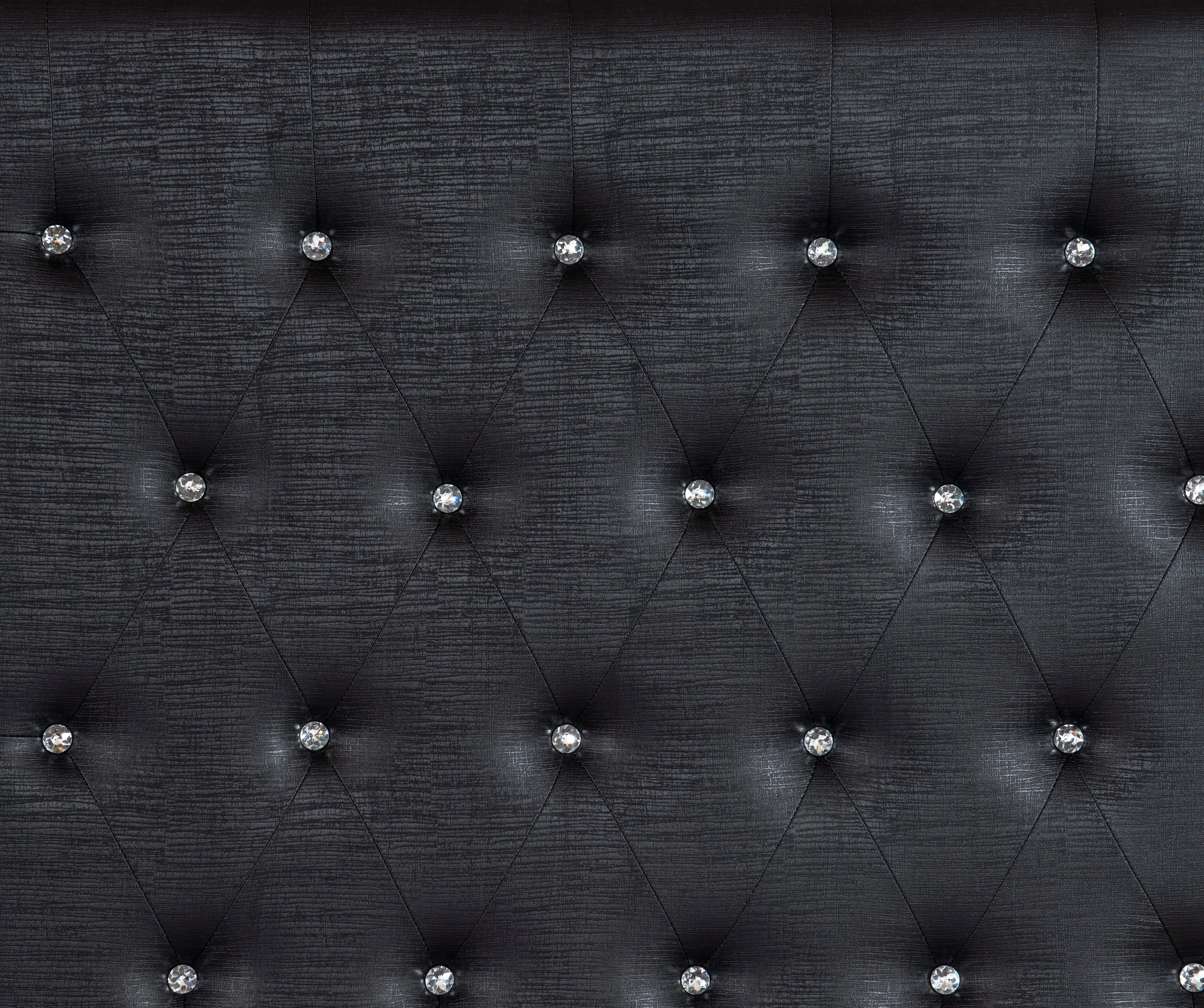 Aveline Black King LED Upholstered Panel Bed - Image 9