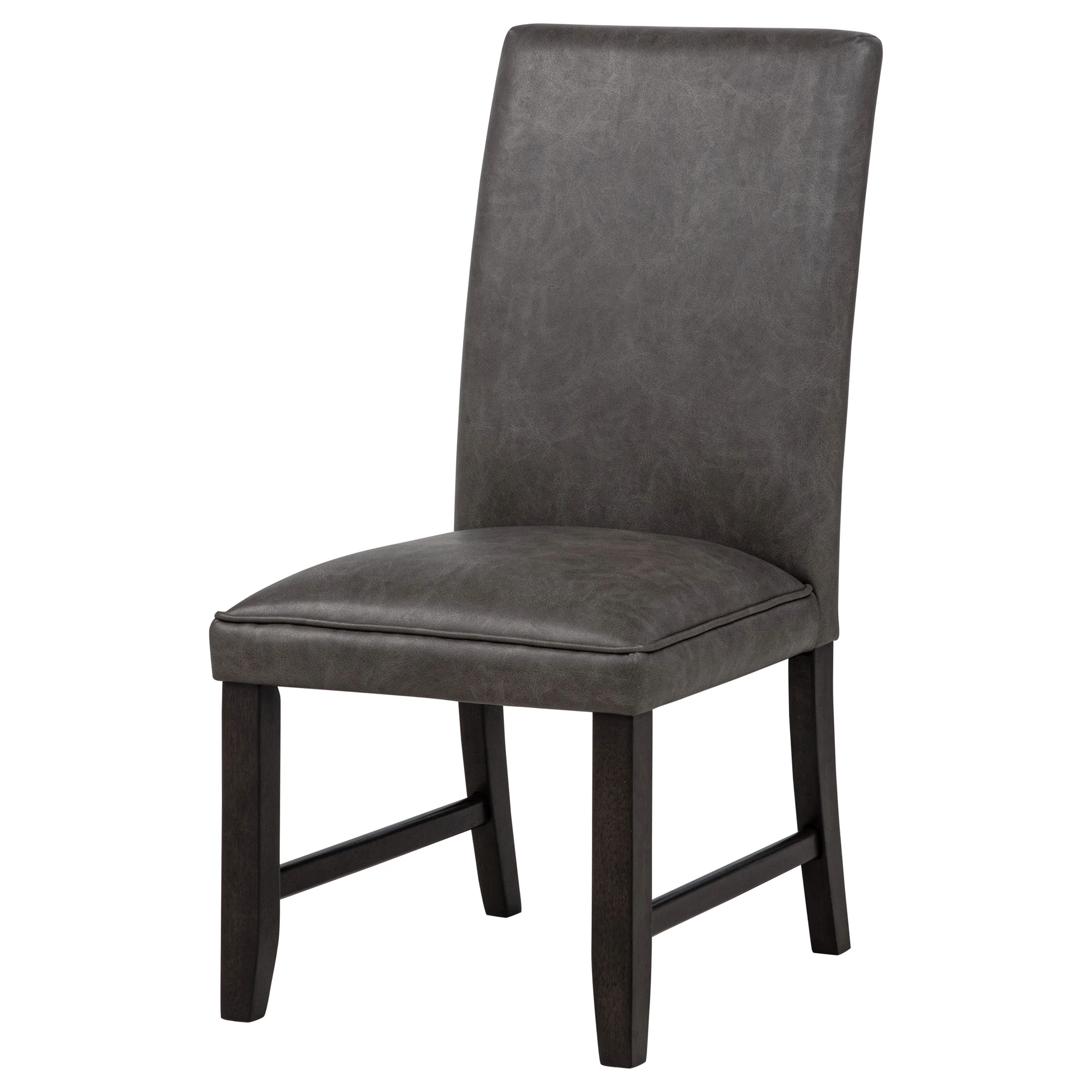 Averill Dark Grey Faux Leather Upholstered Dining Side Chair (Set of 2) - Image 5