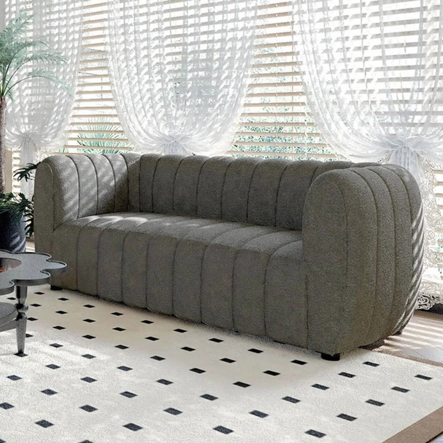 Aversa Charcoal Gray Sofa & Loveseat - Image 2