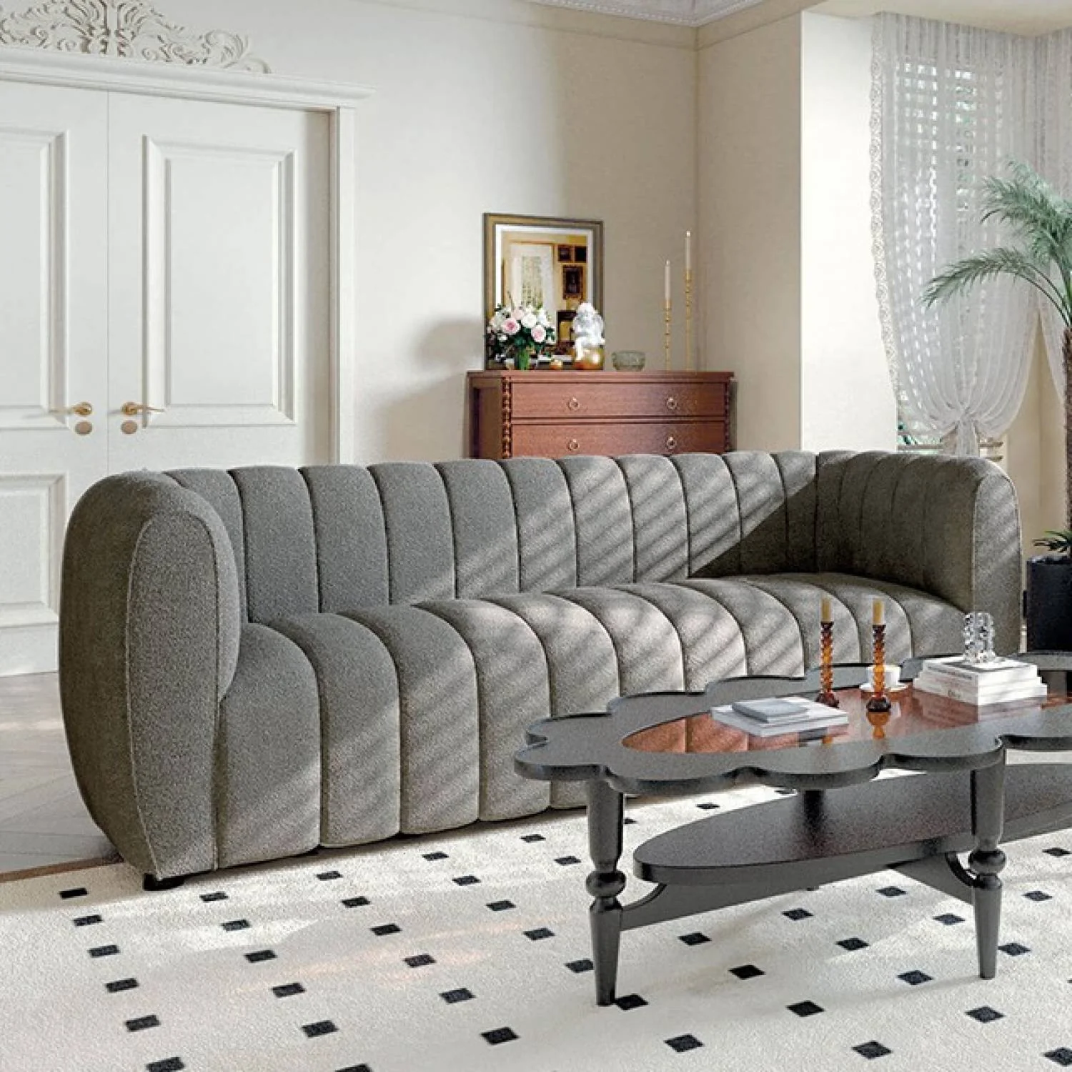 Aversa Charcoal Gray Sofa & Loveseat - Image 3