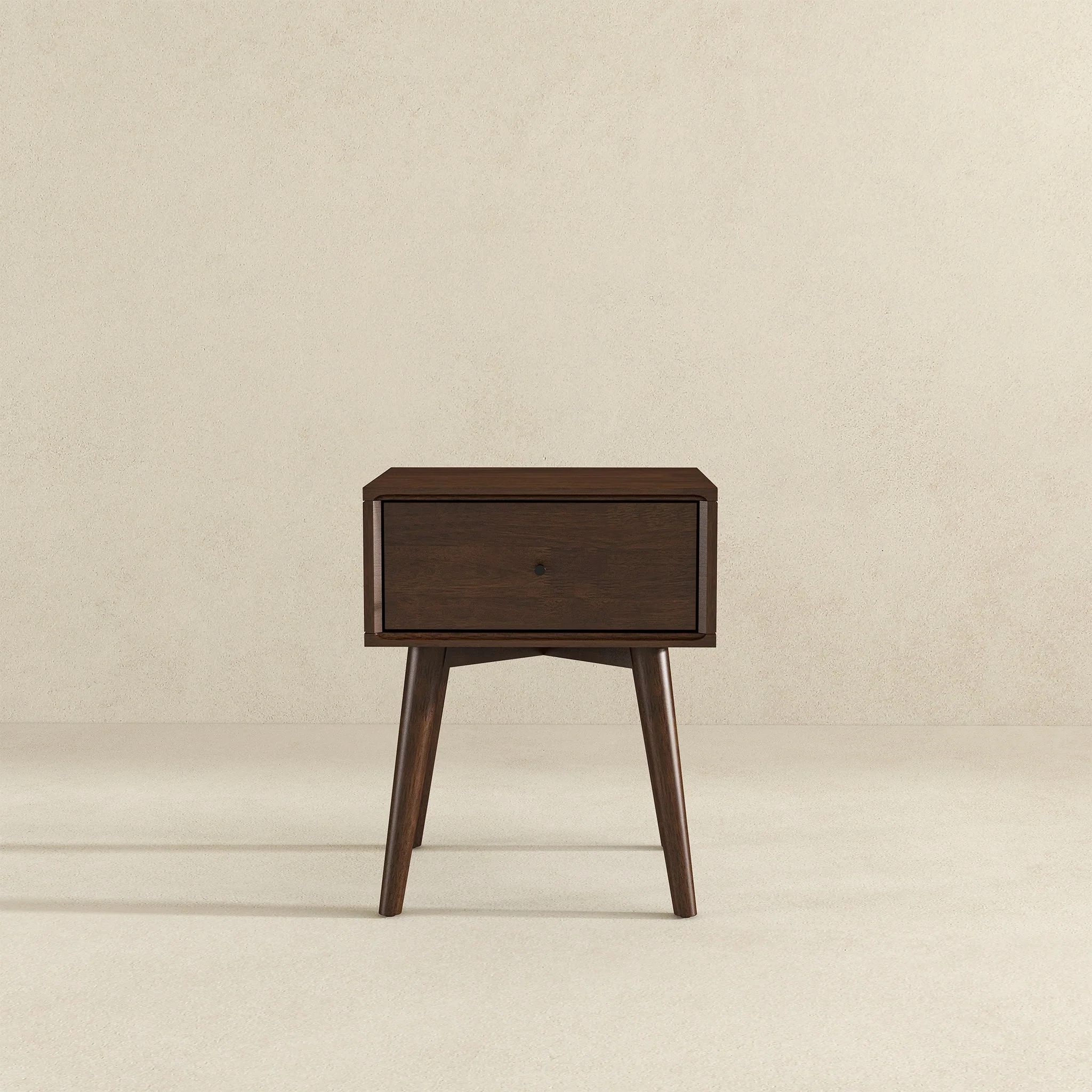 Avery Solid Wood Walnut Night Stand with Single Drawer - Image 6