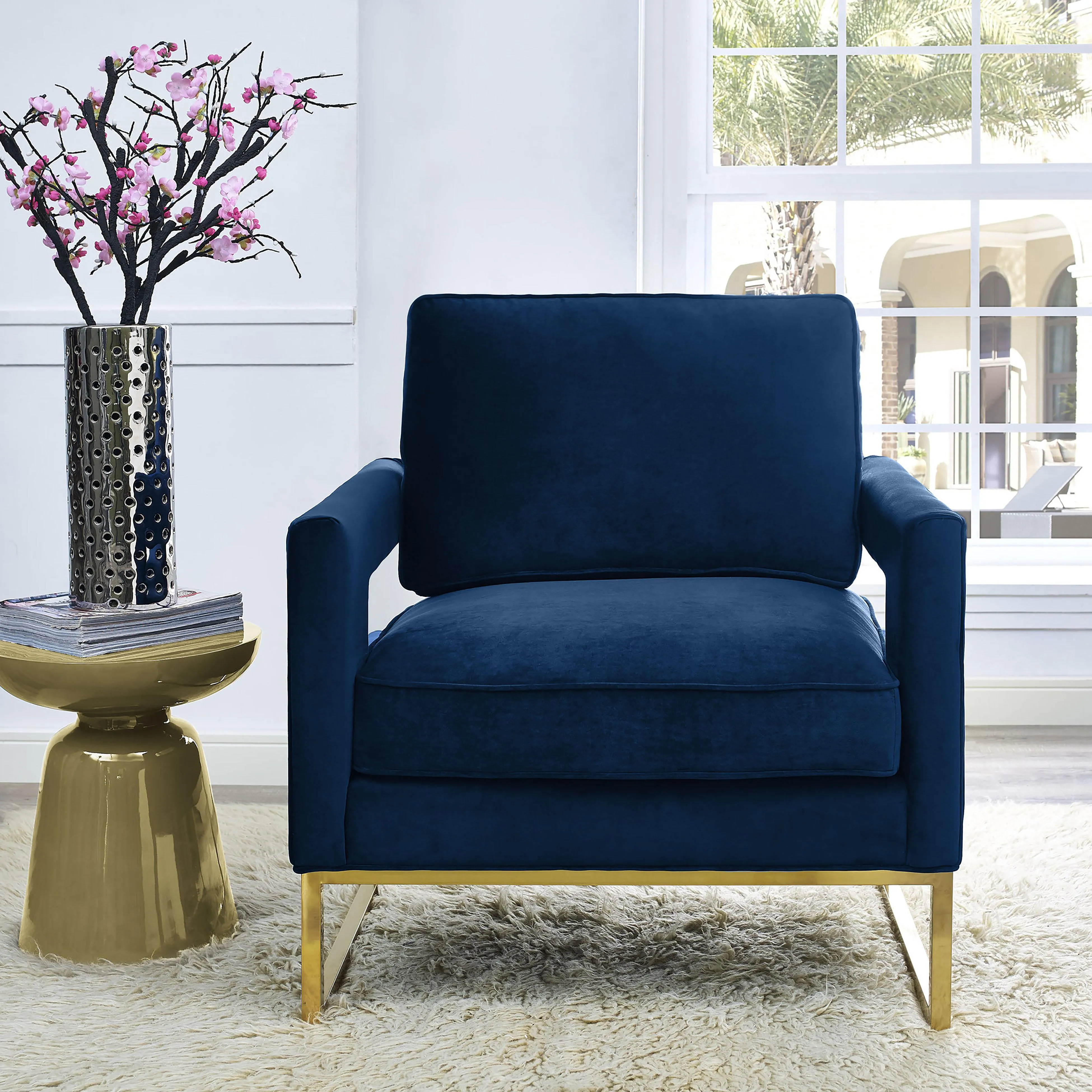 Avery Velvet Accent Chair - Image 2