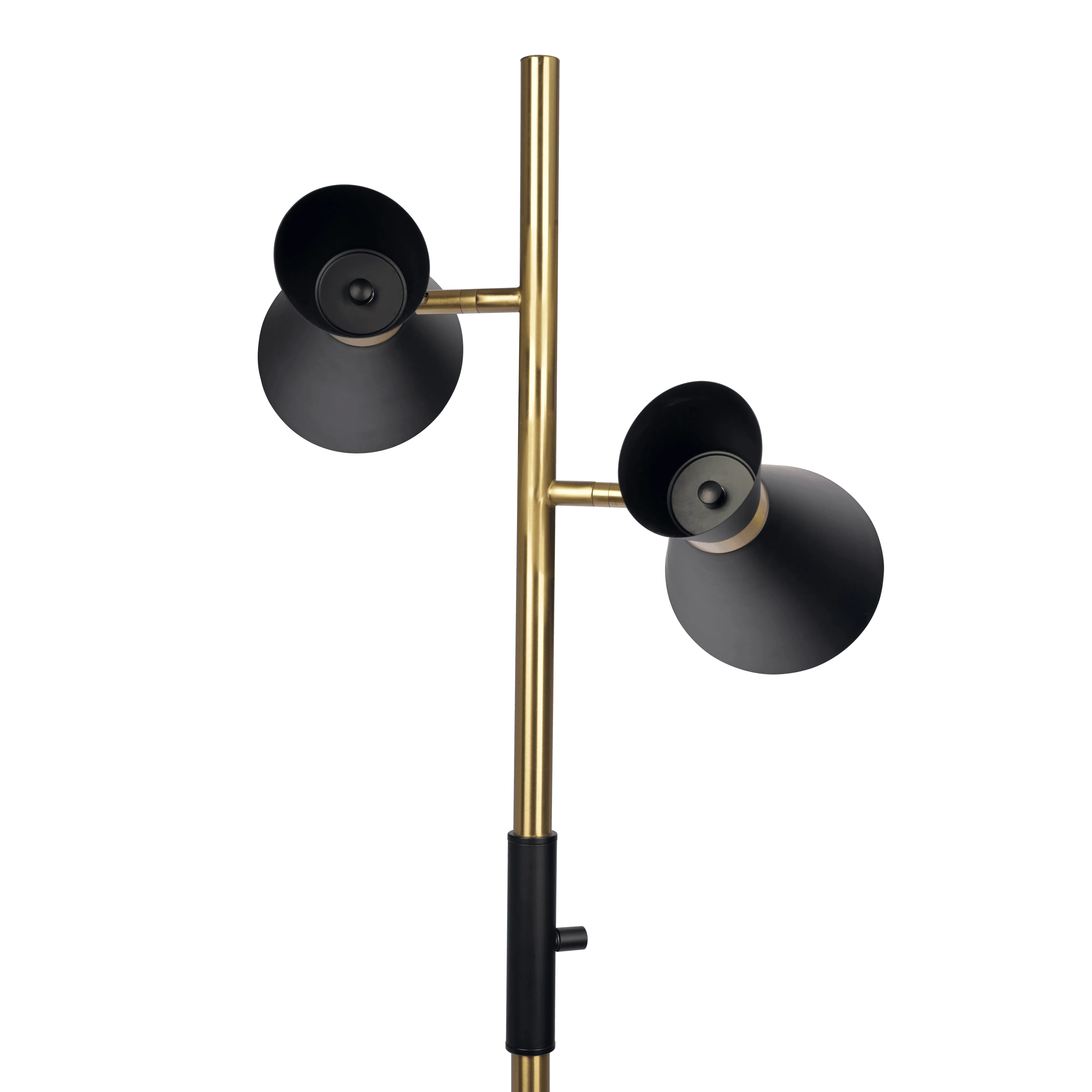 Axis Brassed Gold Floor Lamp with 4-Way Switch Double Spots with Metal Base - Image 4