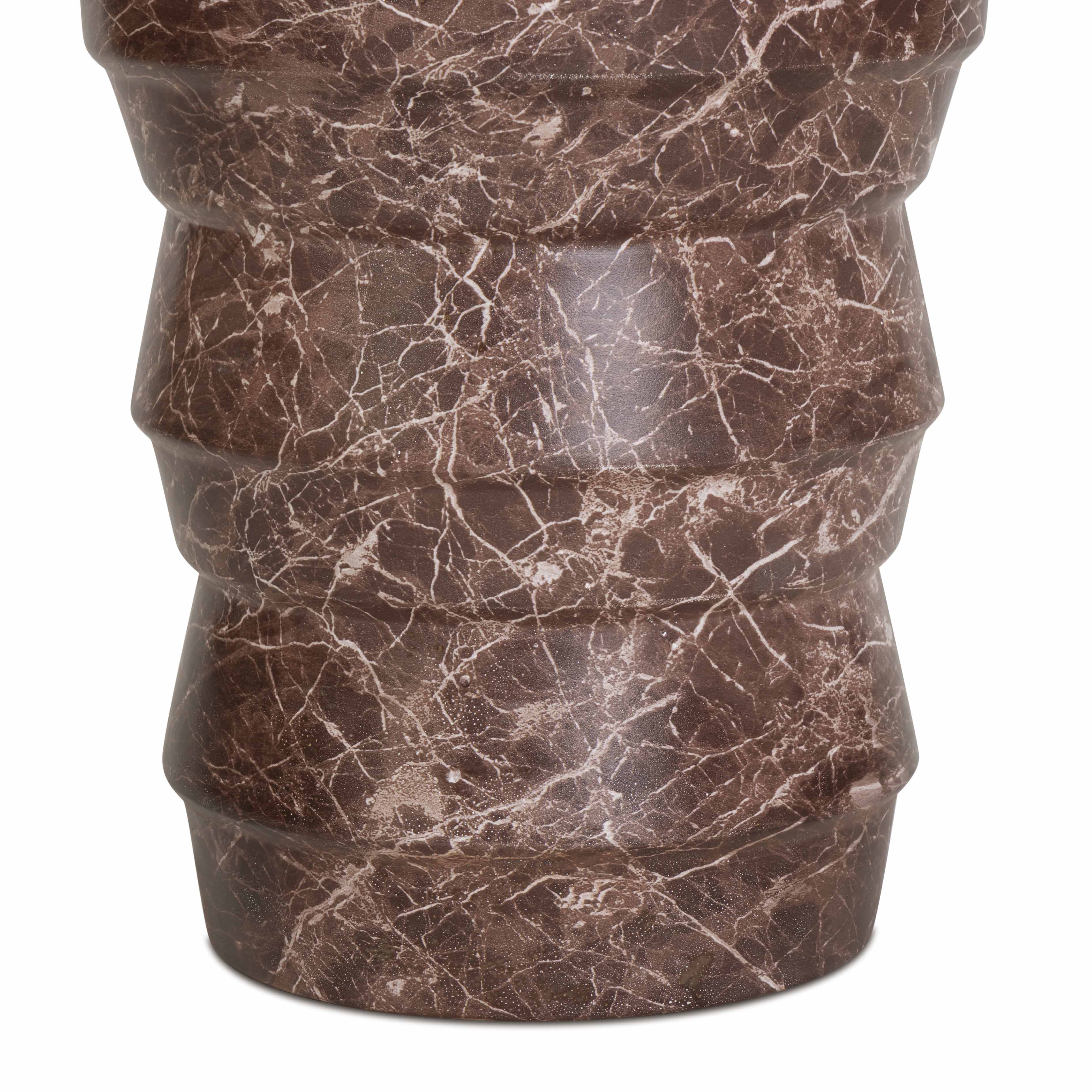 Ayon Faux Red Levanto Marble Indoor/Outdoor Concrete Side Table - Image 6