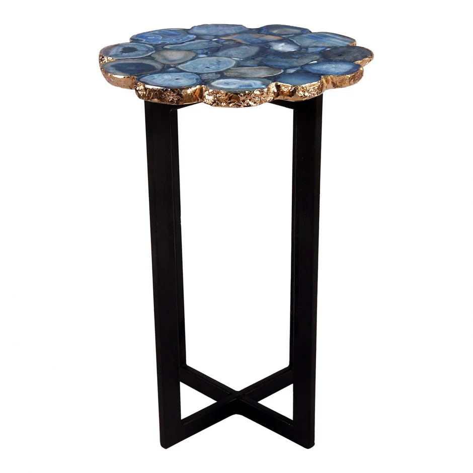 Azul Agate Accent Table Blue - Image 2