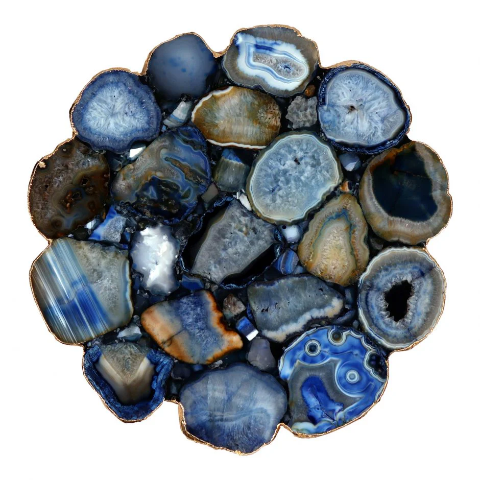 Azul Agate Accent Table Blue - Image 4