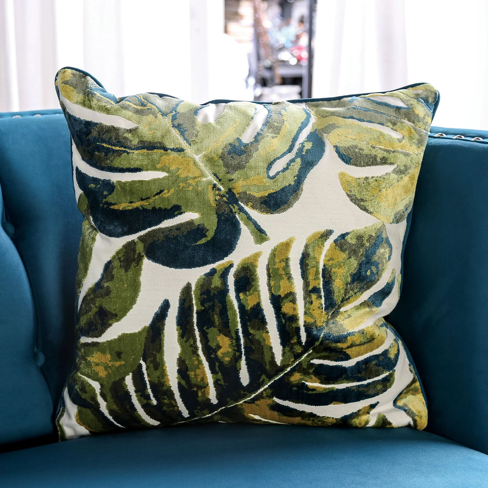 Azuletti Dark Teal/Apple Green Sofa & Loveseat - Image 8