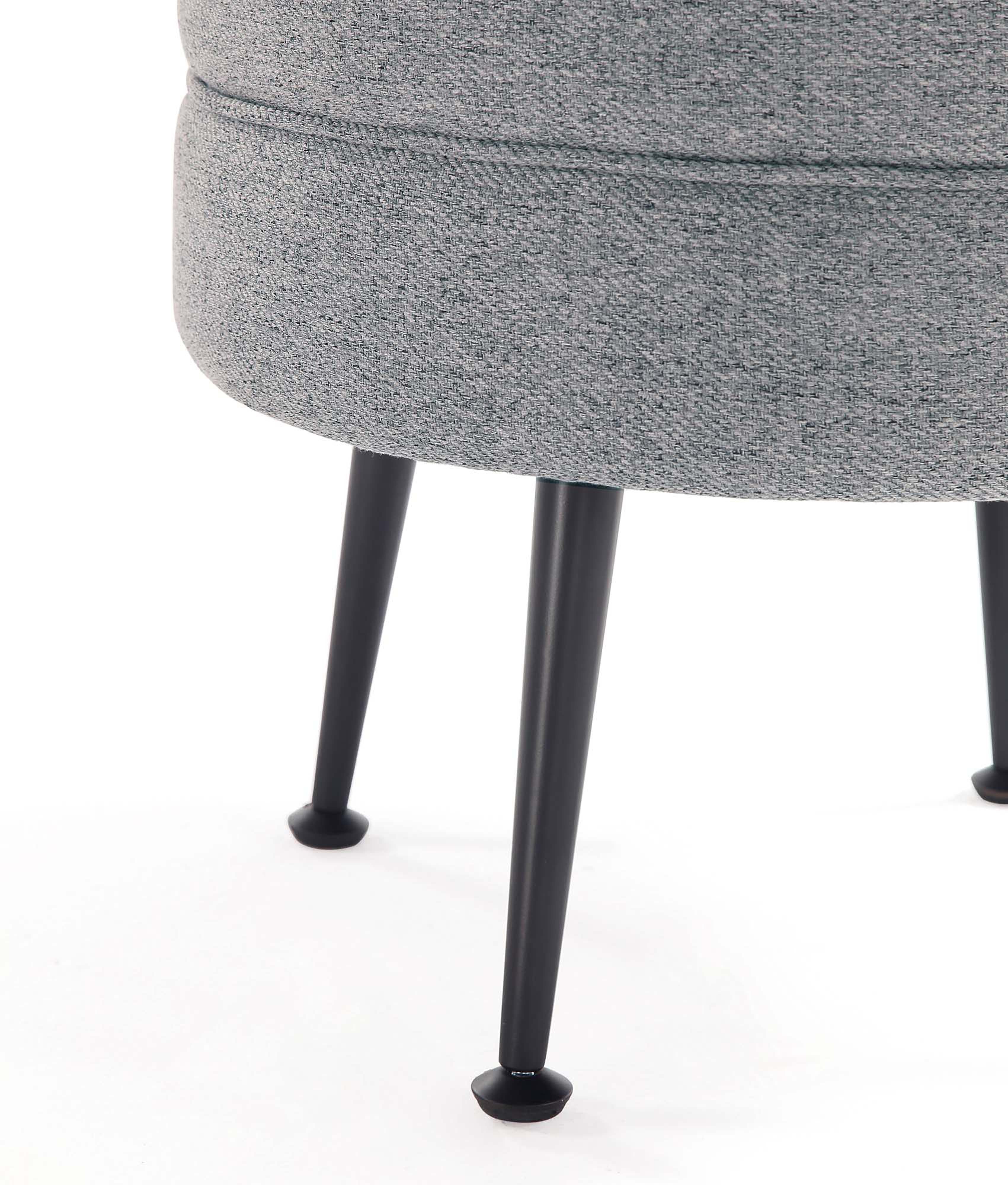 Bailey Ottoman in Grey with Black Feet (set of 2) - Image 5