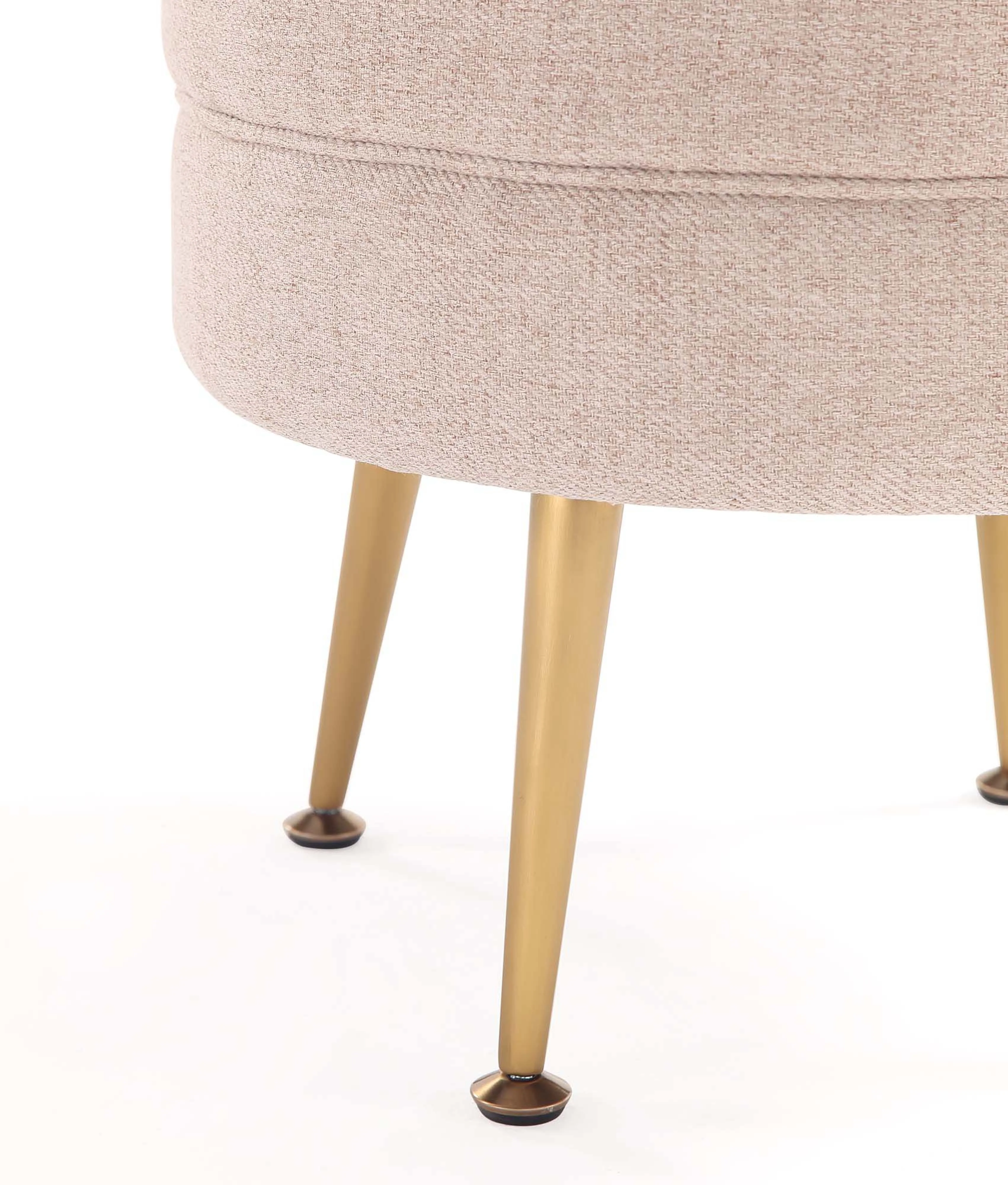 Bailey Ottoman in Oatmeal with Gold Feet (set of 2) - Image 5