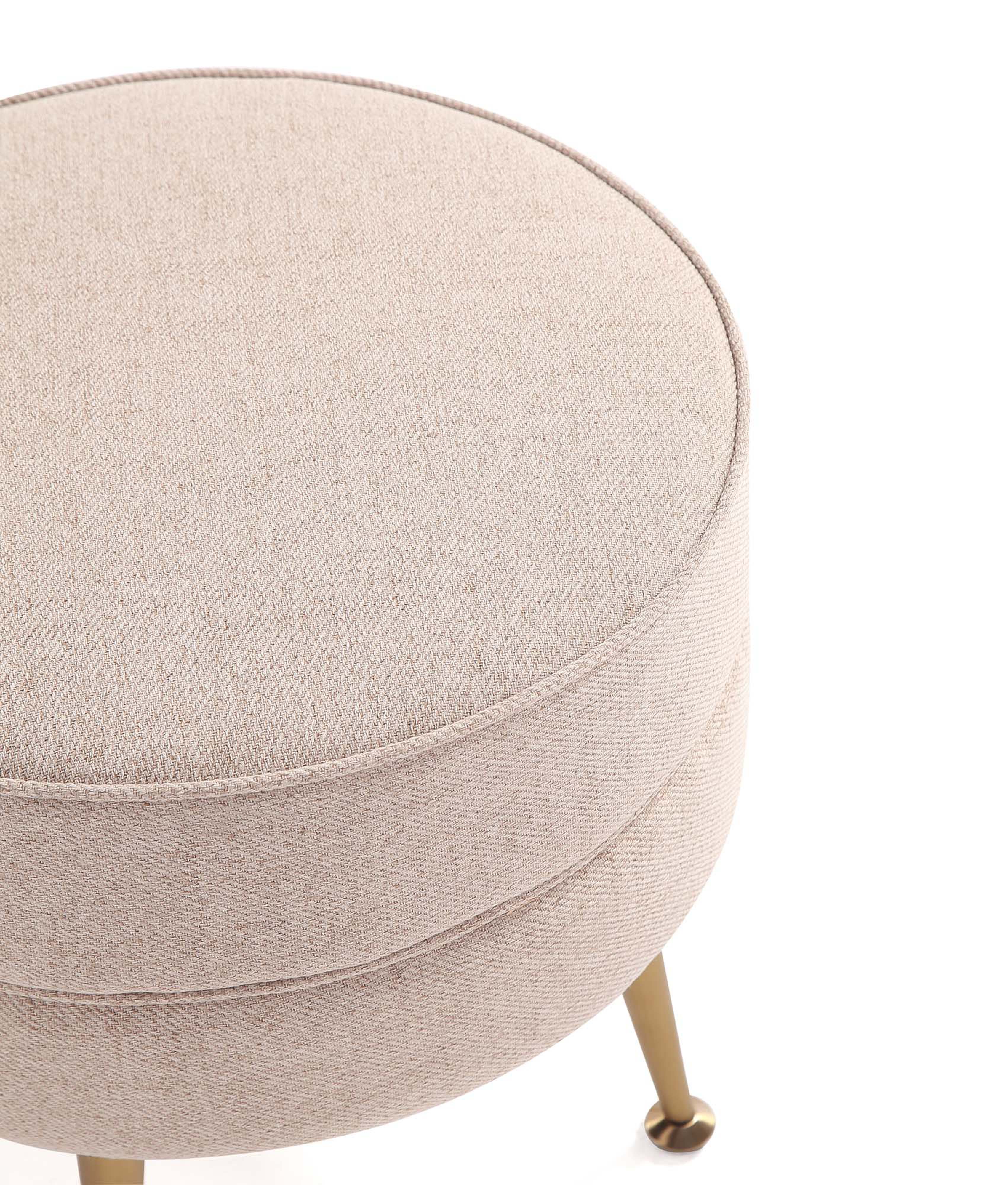 Bailey Ottoman in Oatmeal with Gold Feet (set of 2) - Image 6