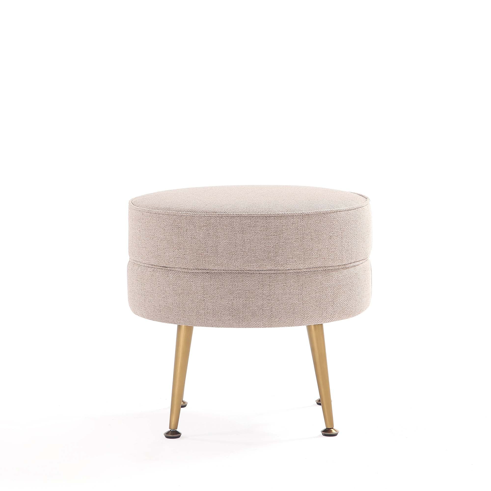 Bailey Ottoman in Oatmeal with Gold Feet (set of 2) - Image 9