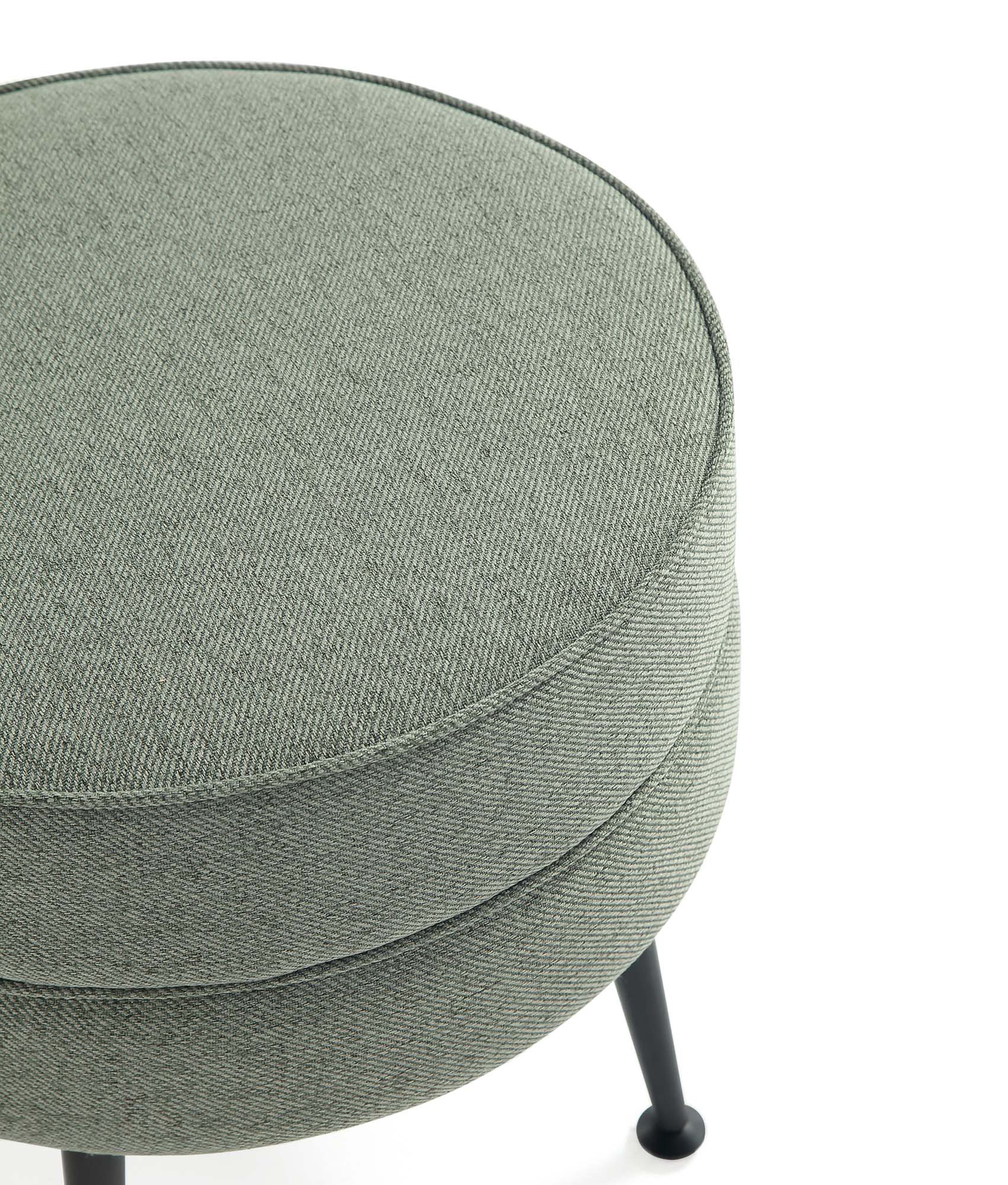 Bailey Ottoman in Sage Green with Black Feet (set of 2) - Image 6